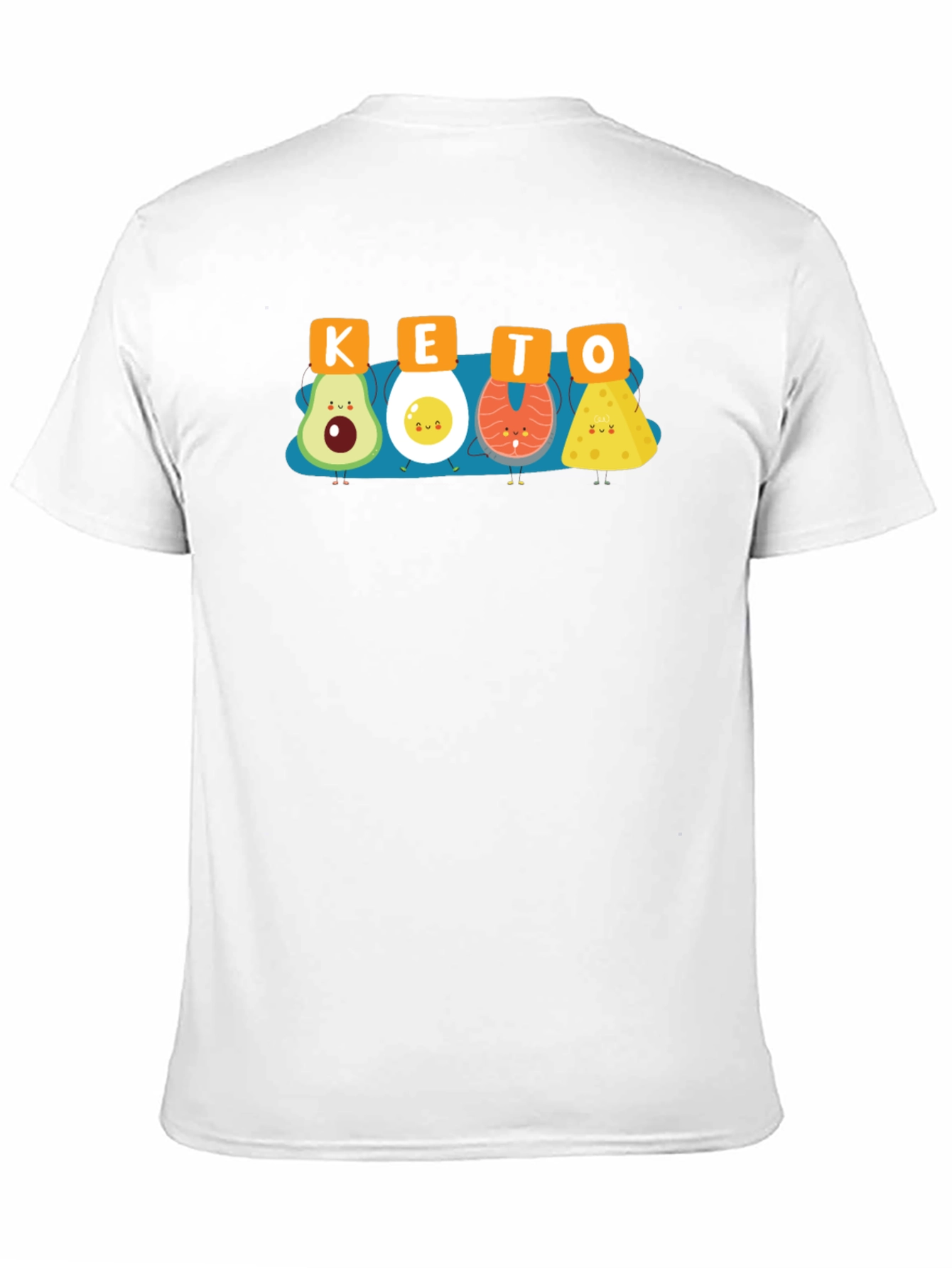 KETO Food Cartoon Graphic T-Shirt Black Crew Neck Tee
