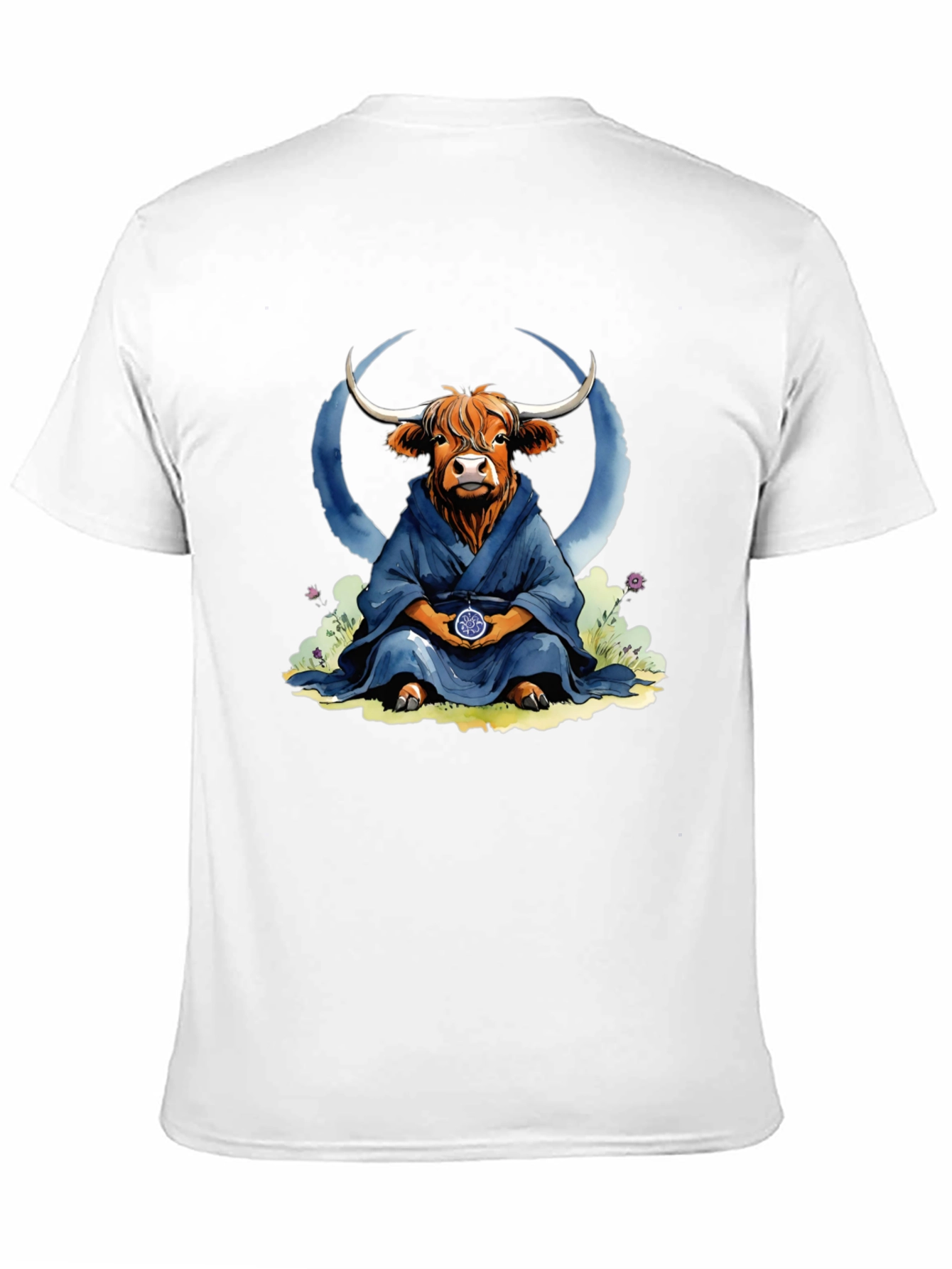 Zen Highland Cow T-Shirt - Meditating Bull
