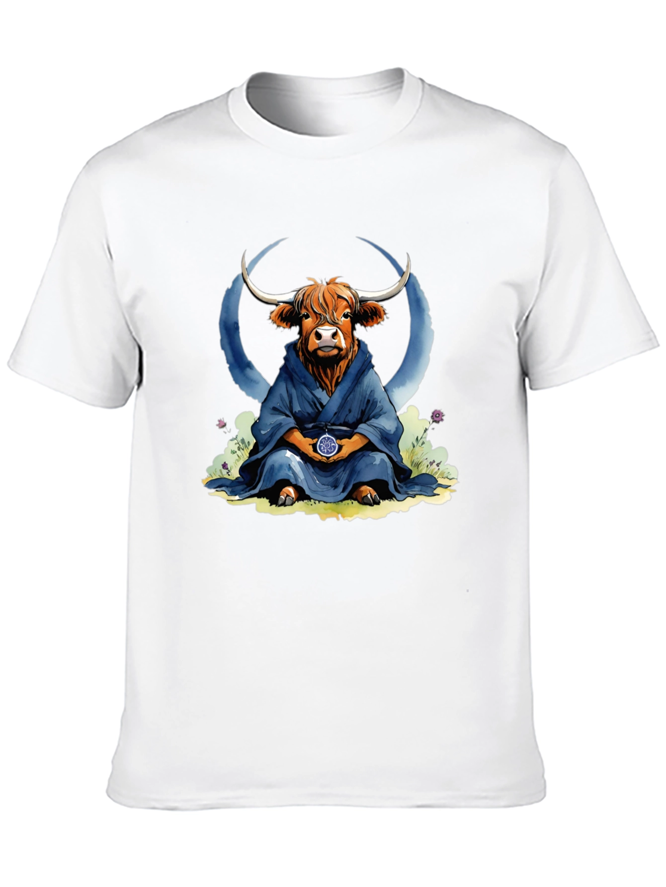 Zen Highland Cow T-Shirt - Meditating Bull