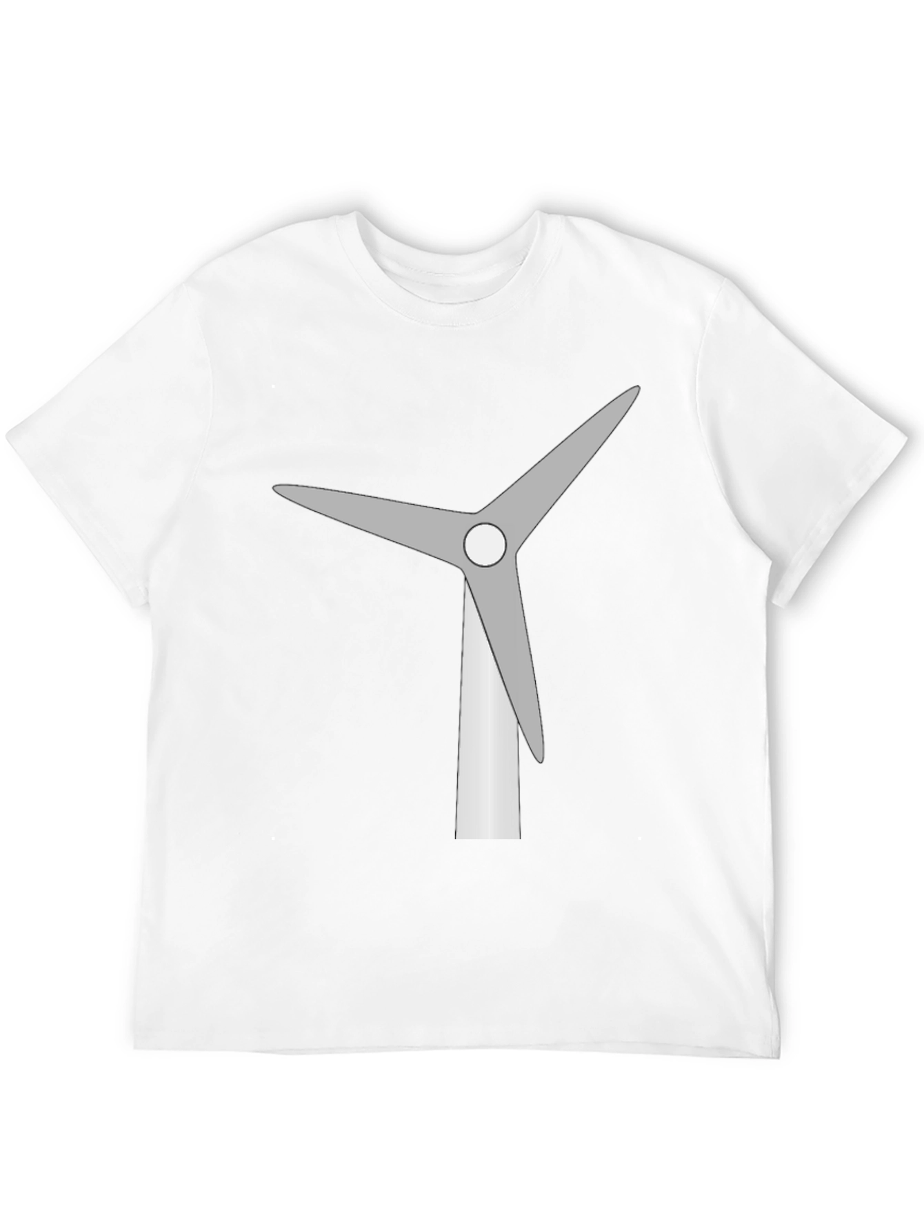 Wind Turbine Graphic Tee - Black Cotton T-Shirt
