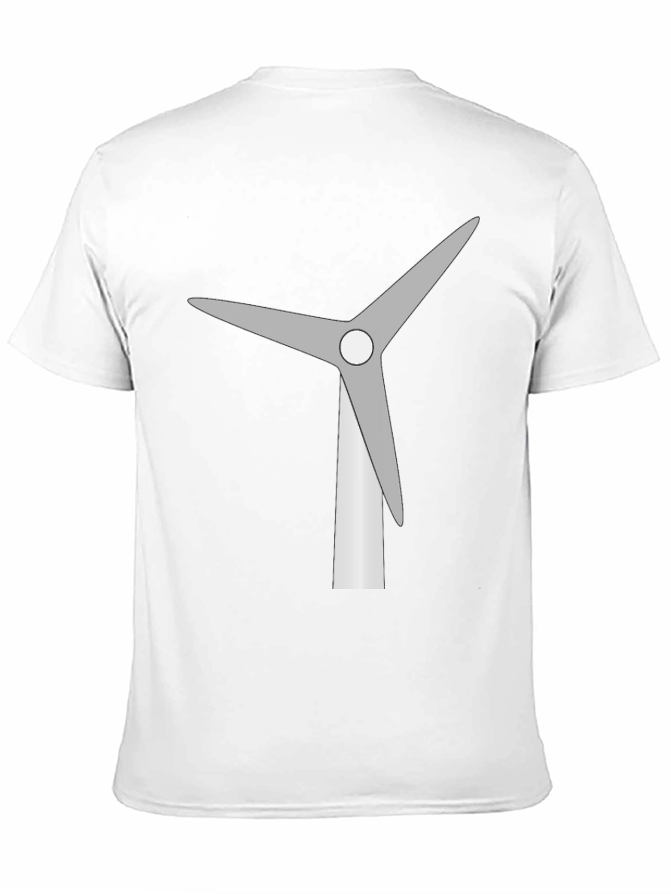 Wind Turbine Graphic Tee - Black Cotton T-Shirt