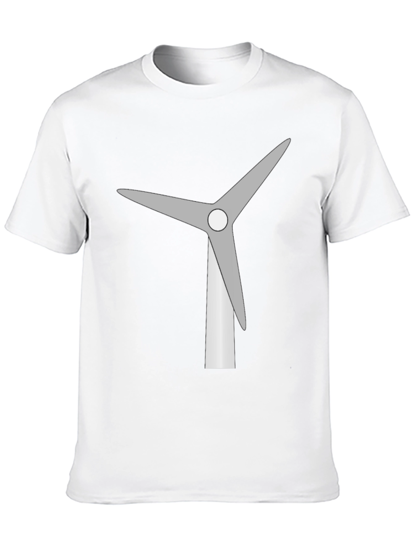 Wind Turbine Graphic Tee - Black Cotton T-Shirt