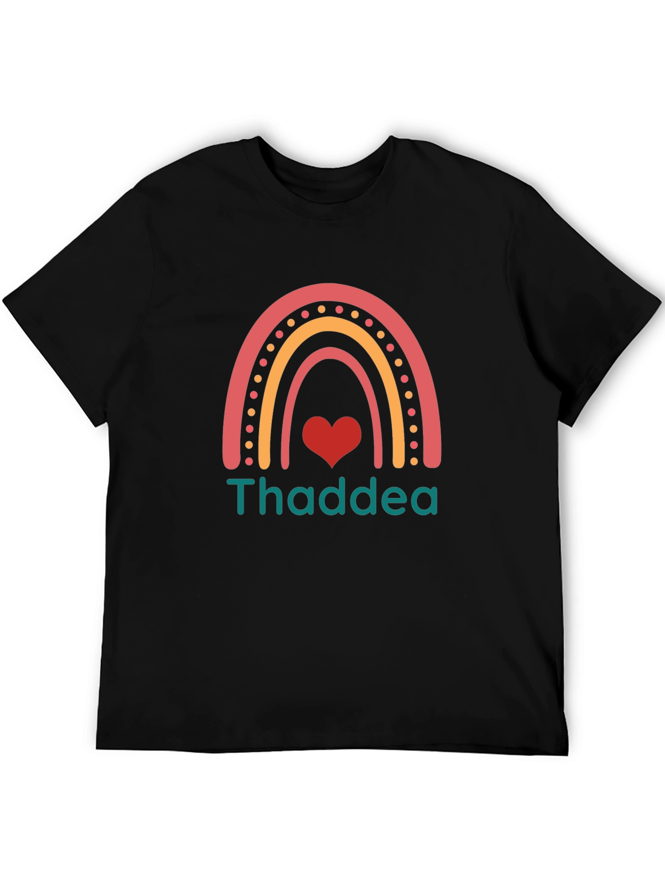 Thaddea Rainbow Heart T-Shirt - Black