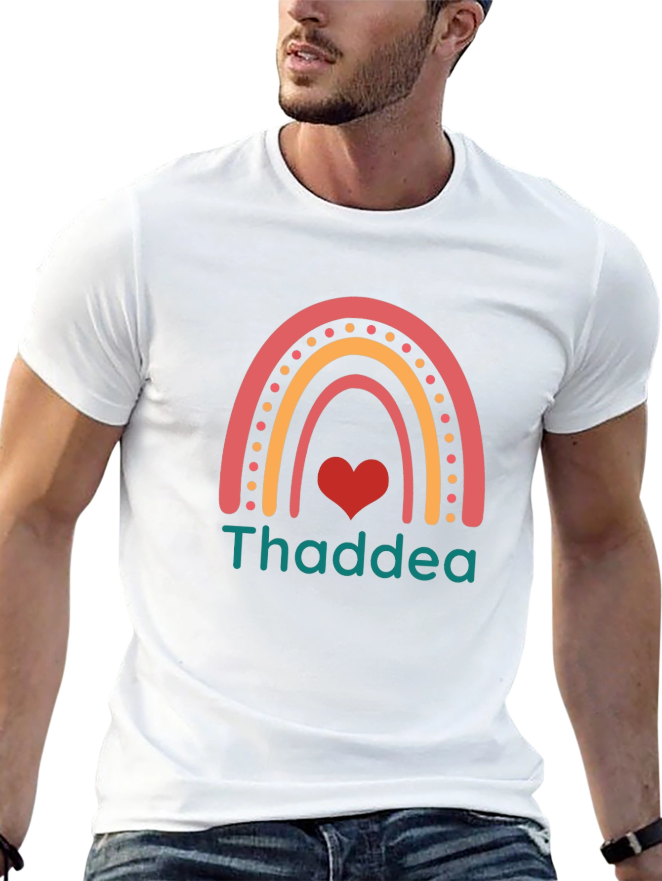 Thaddea Rainbow Heart T-Shirt - Black