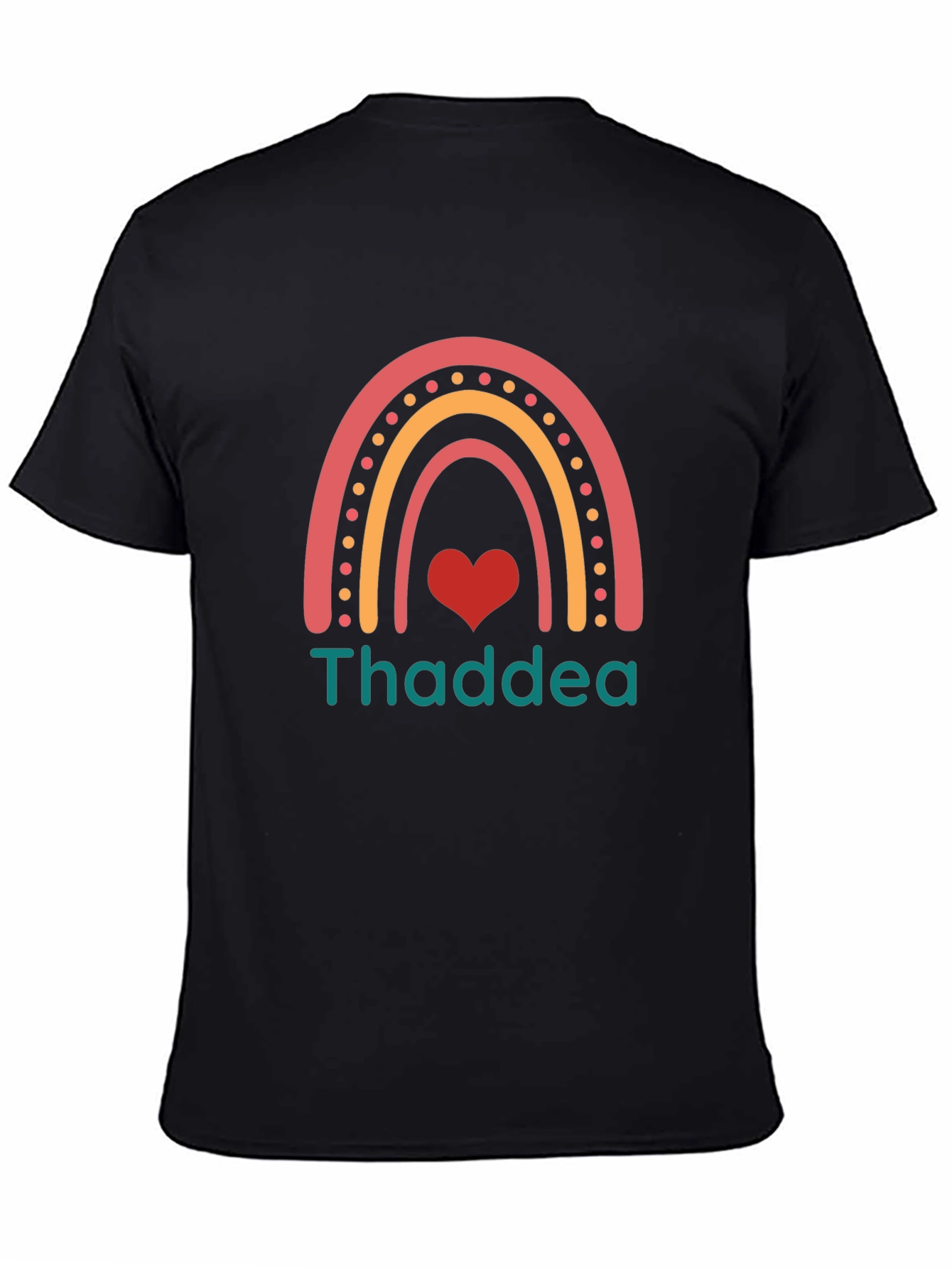 Thaddea Rainbow Heart T-Shirt - Black
