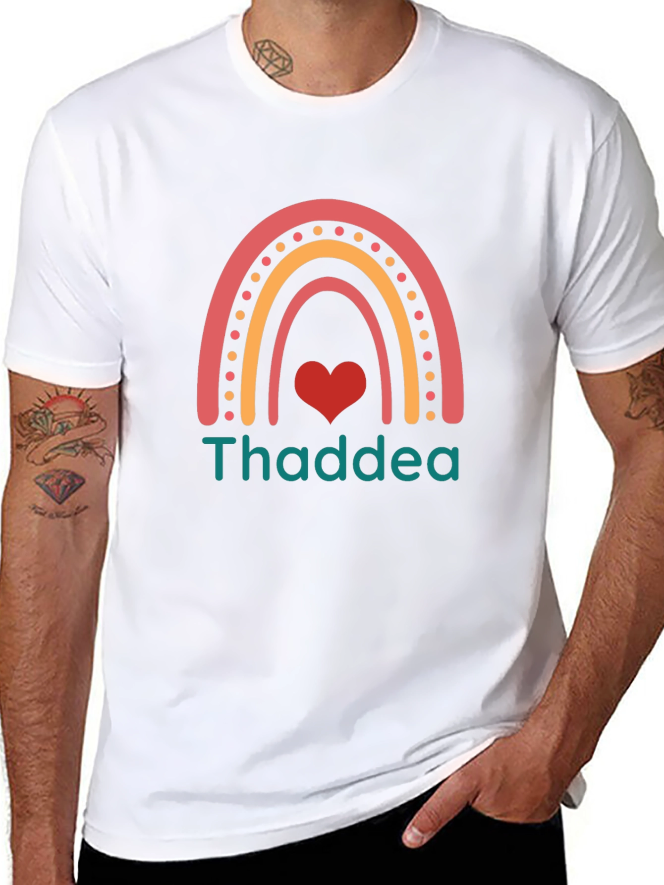 Thaddea Rainbow Heart T-Shirt - Black