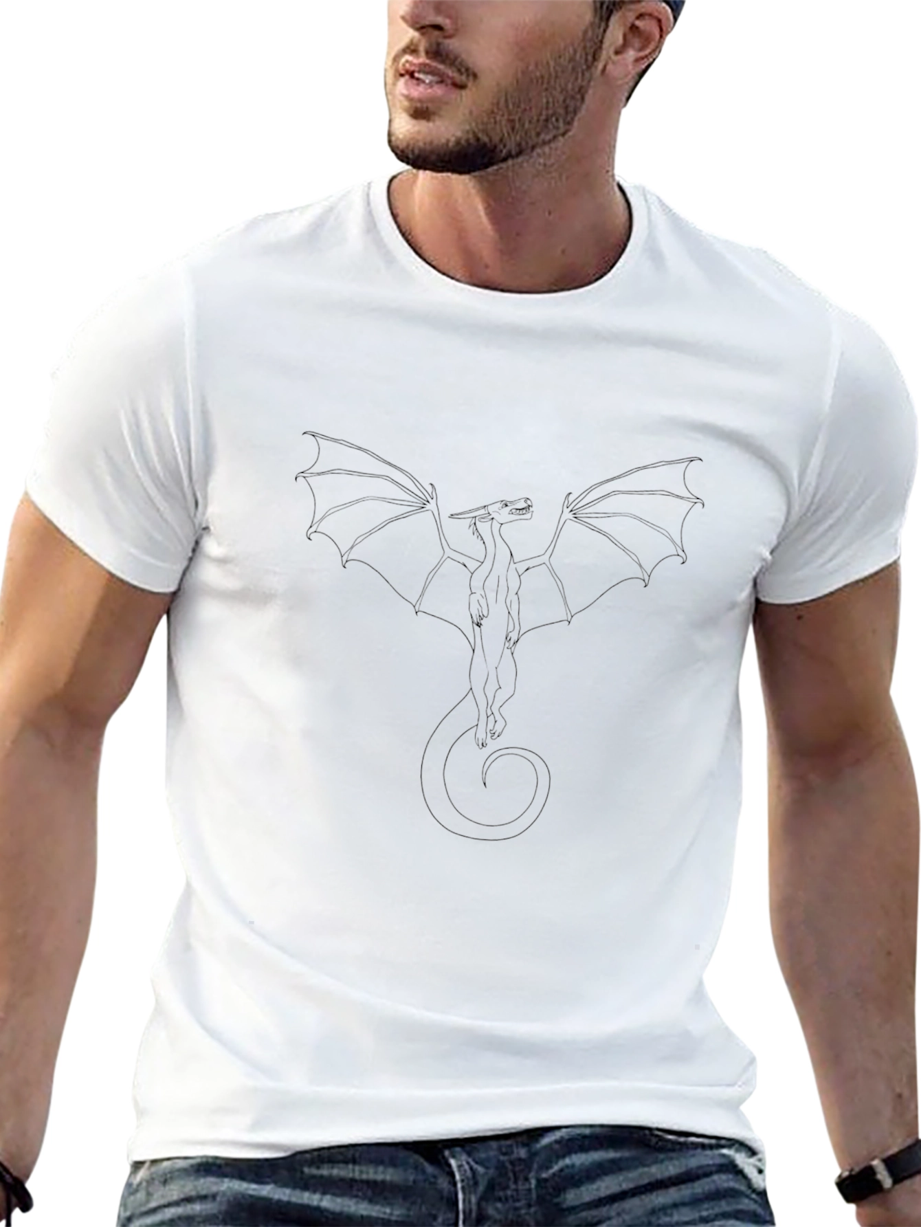 Black Dragon Outline T-Shirt