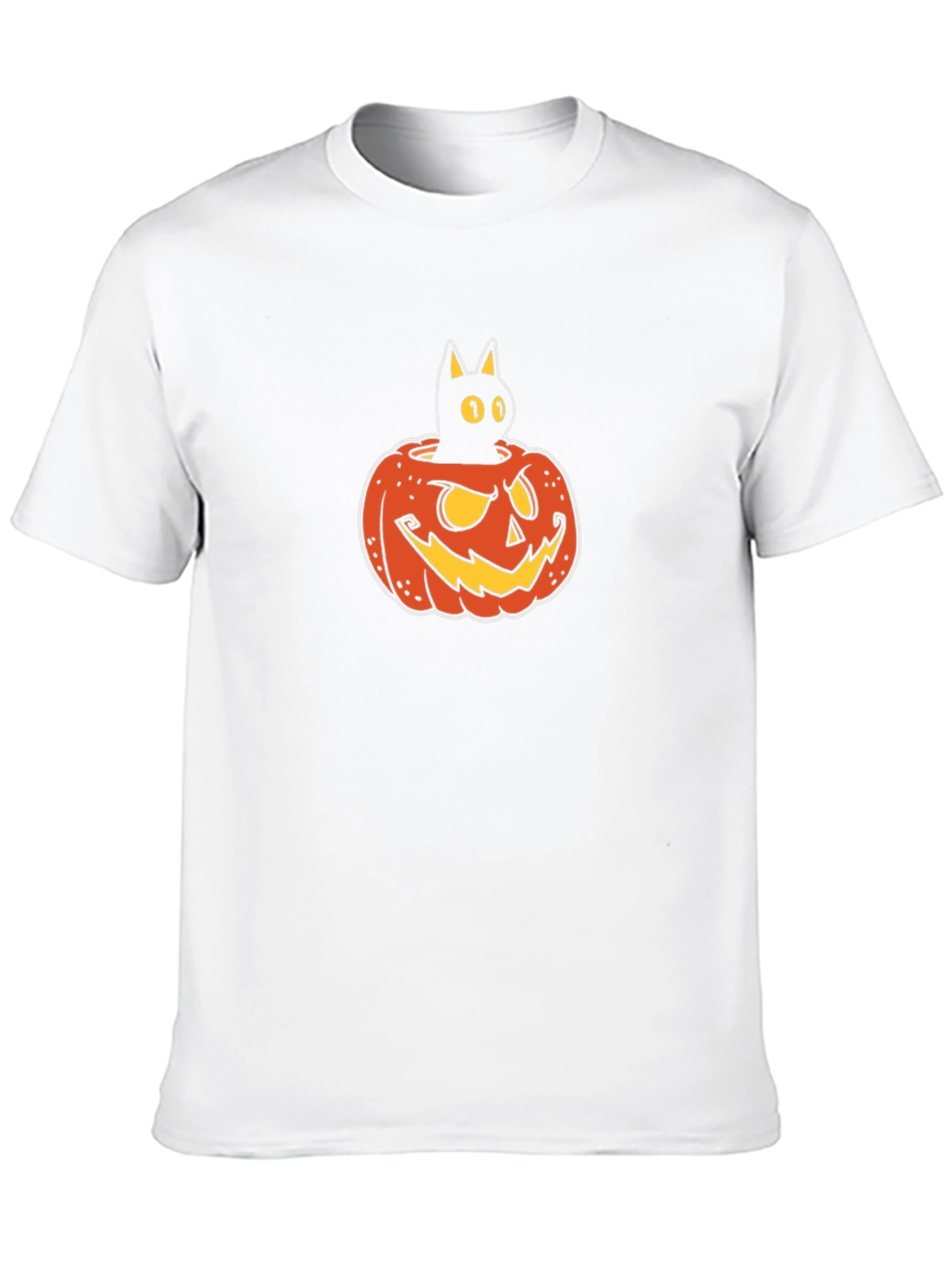 Halloween Black Cat Pumpkin Graphic T-Shirt