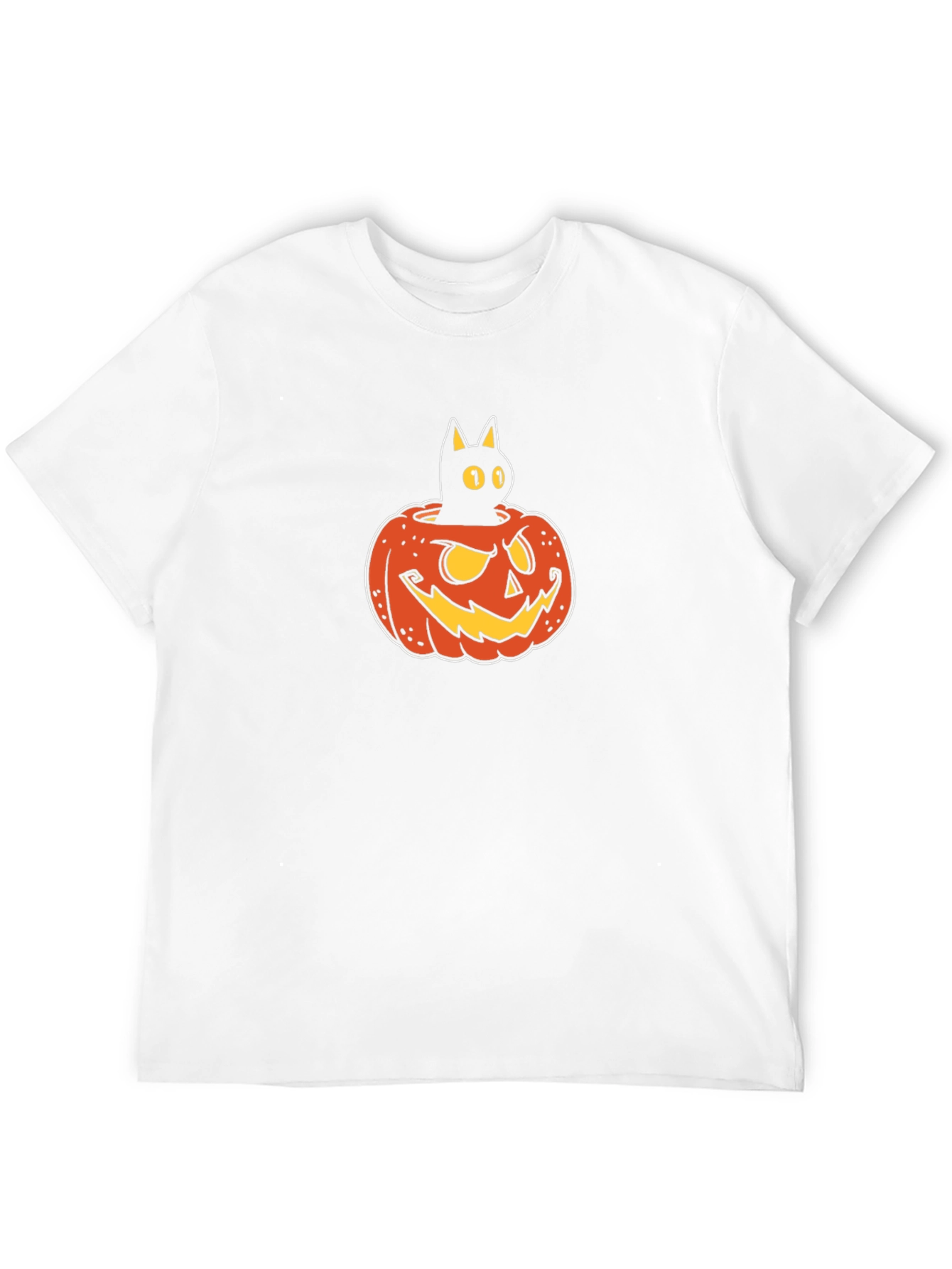 Halloween Black Cat Pumpkin Graphic T-Shirt