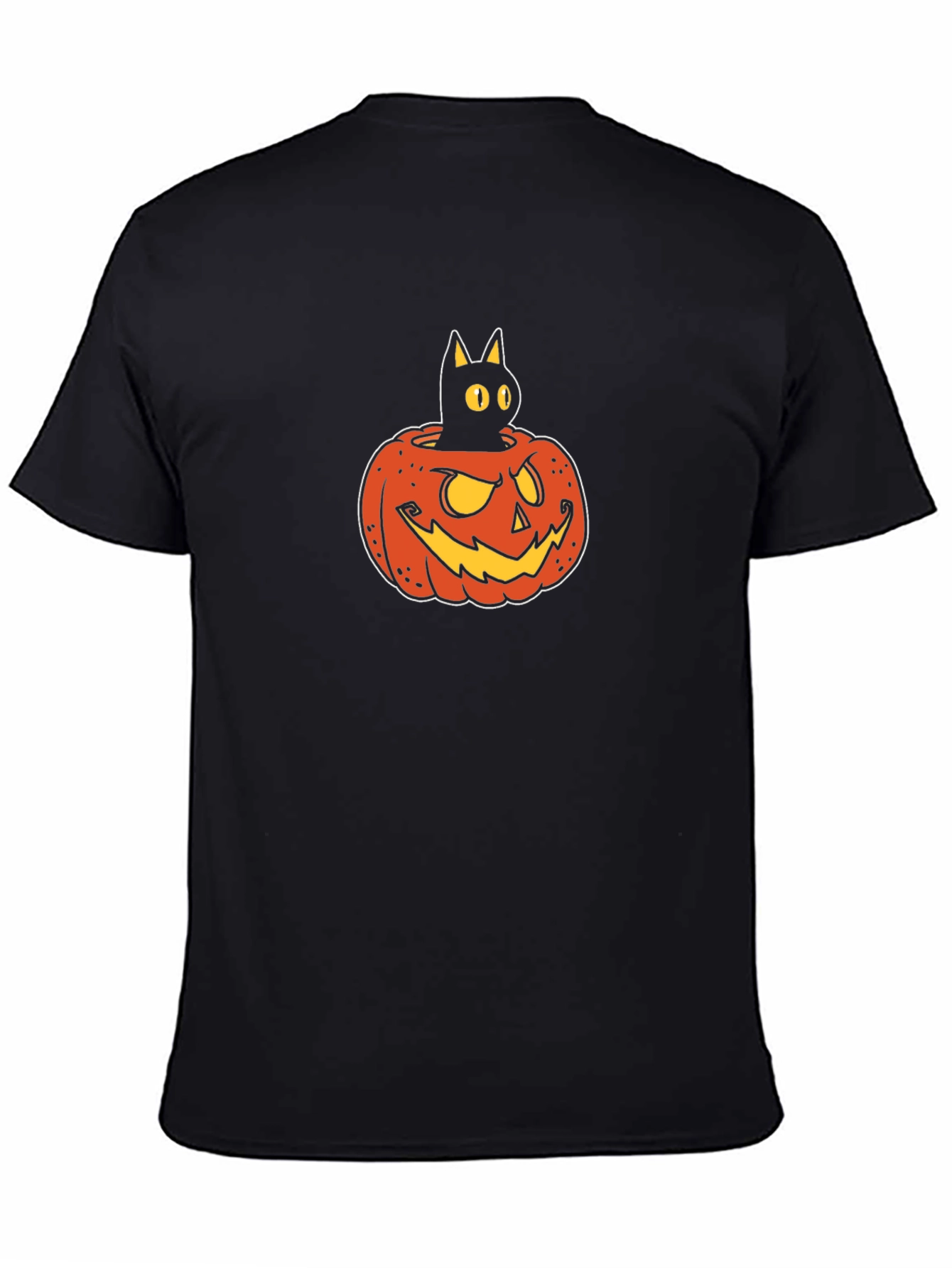 Halloween Black Cat Pumpkin Graphic T-Shirt