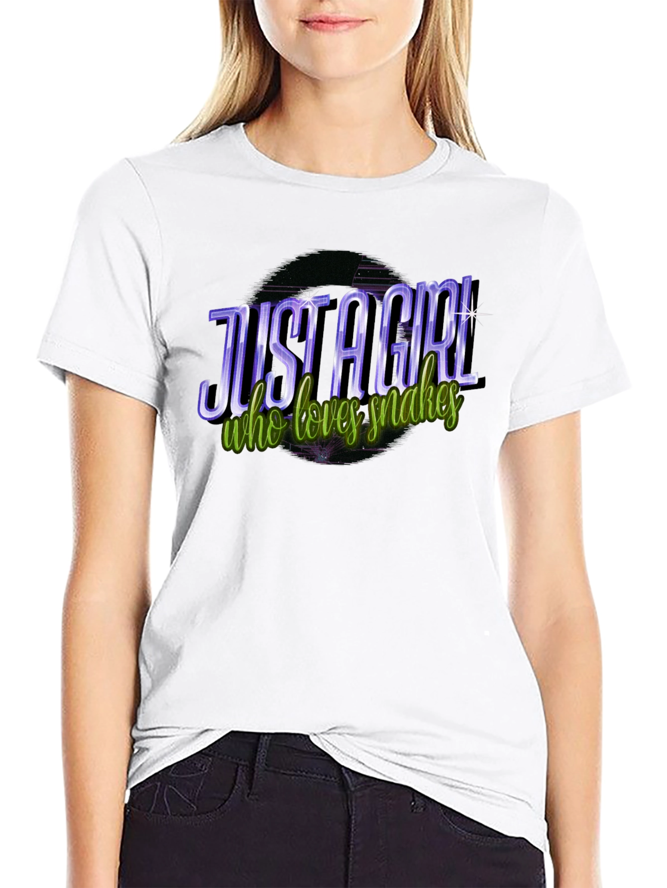 Just A Girl Who Loves Snakes Black T-Shirt