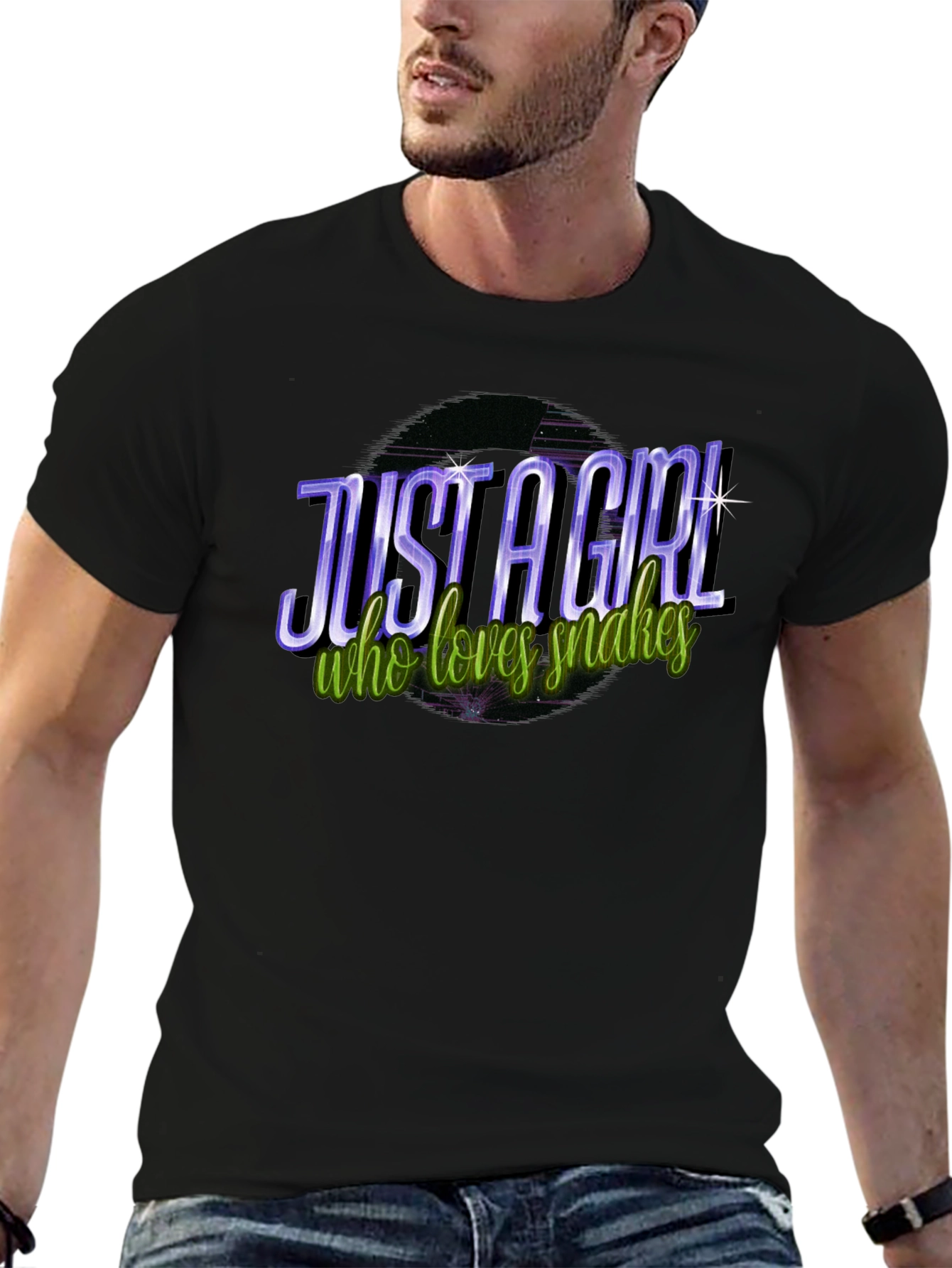 Just A Girl Who Loves Snakes Black T-Shirt
