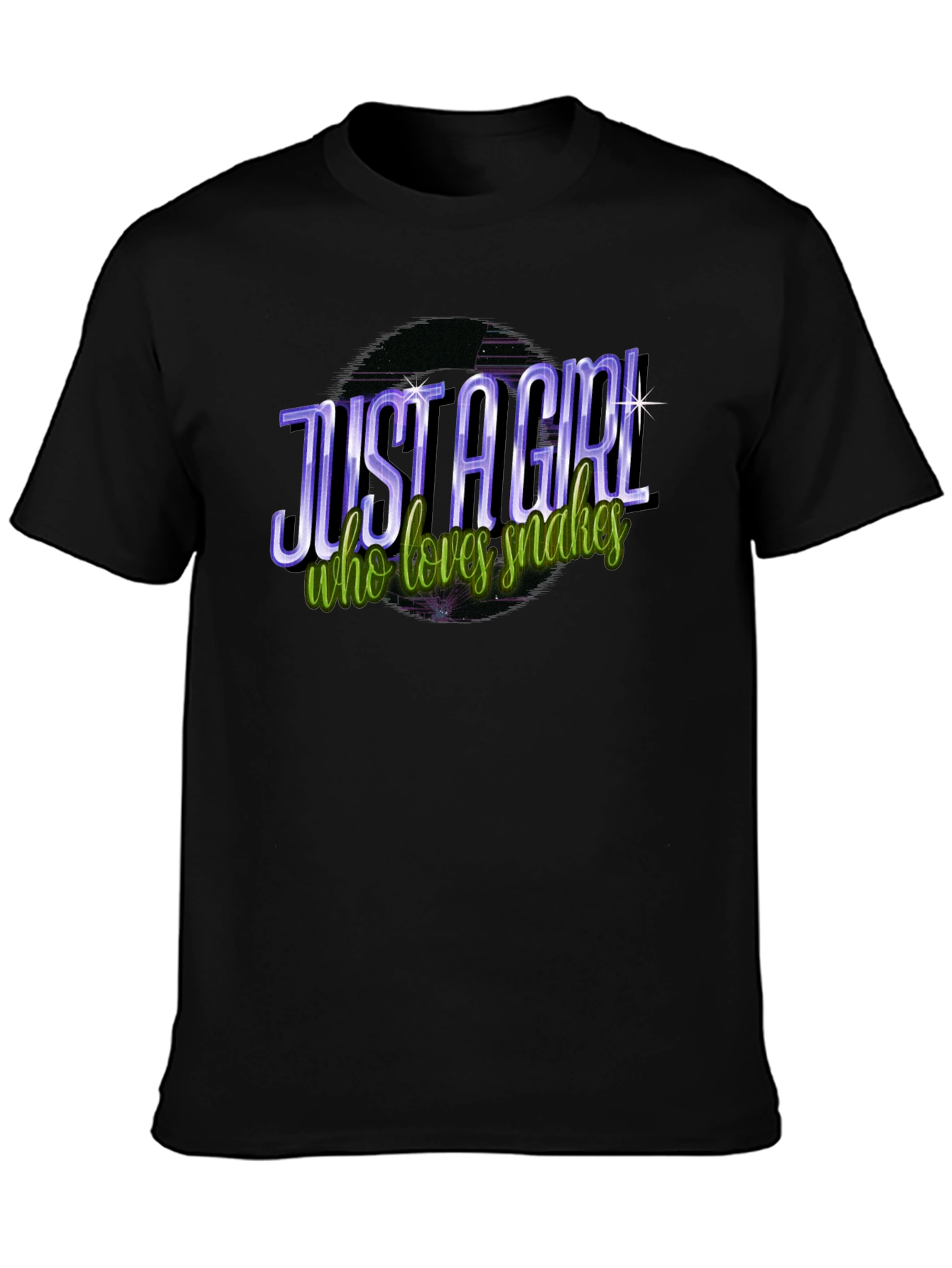 Just A Girl Who Loves Snakes Black T-Shirt