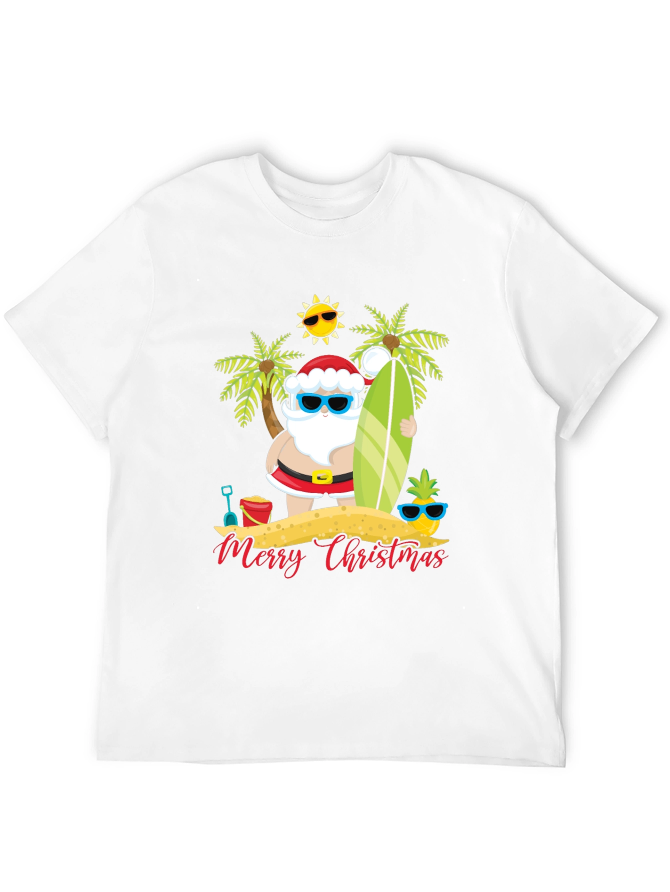 Beach Santa Merry Christmas T-Shirt