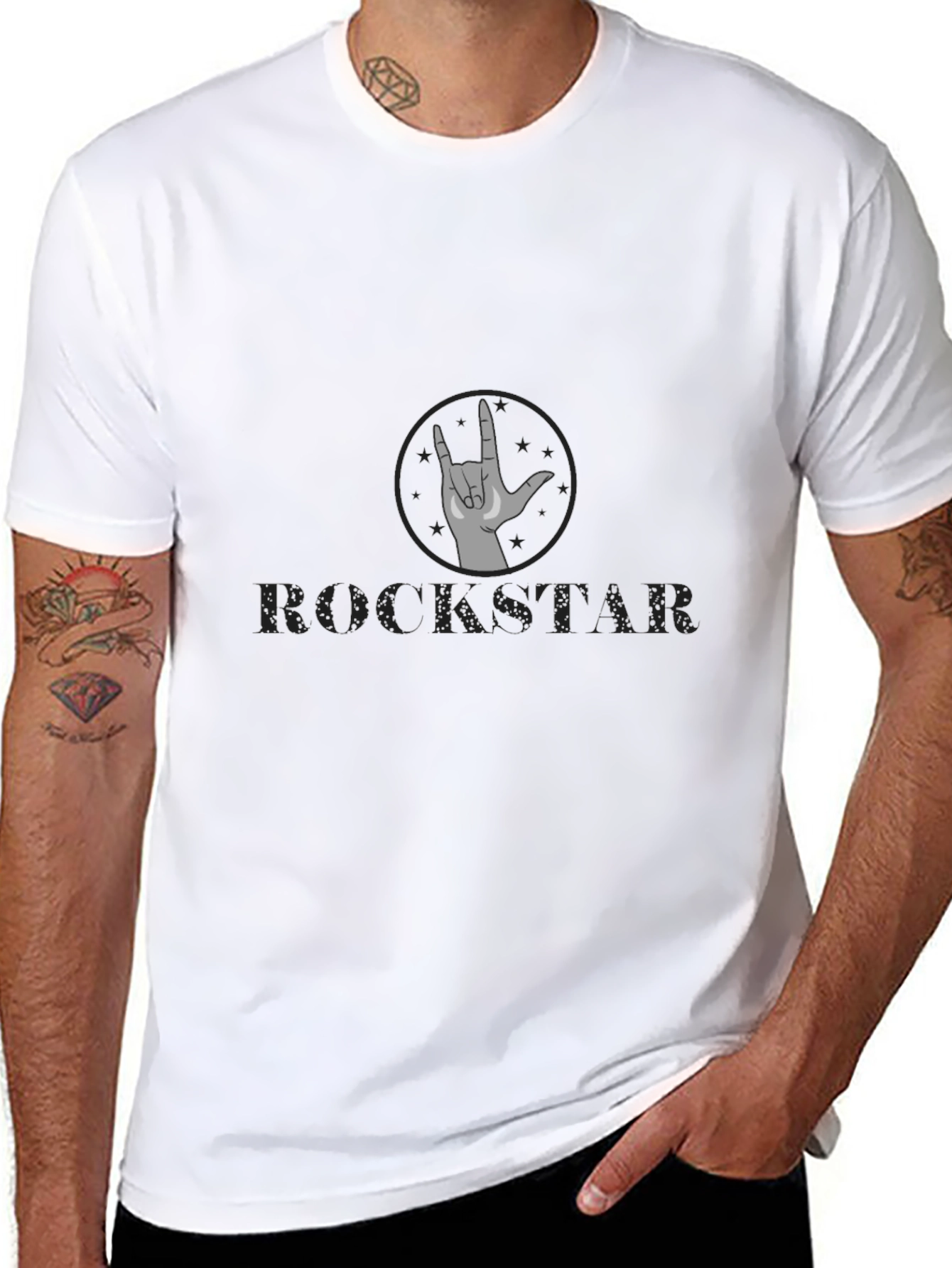Rockstar Graphic Tee - Black Cotton Comfort