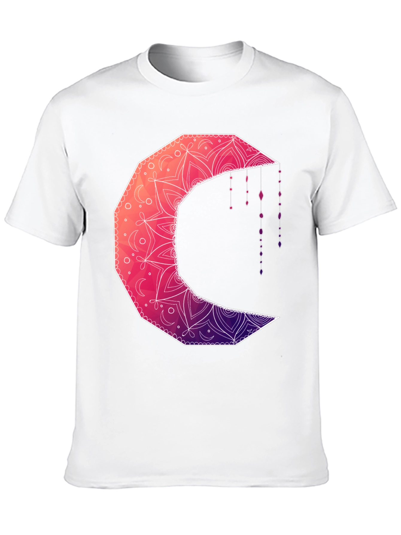 Geometric Crescent Moon Graphic Tee