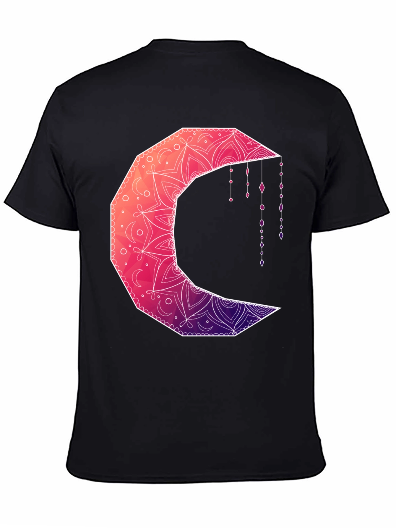 Geometric Crescent Moon Graphic Tee
