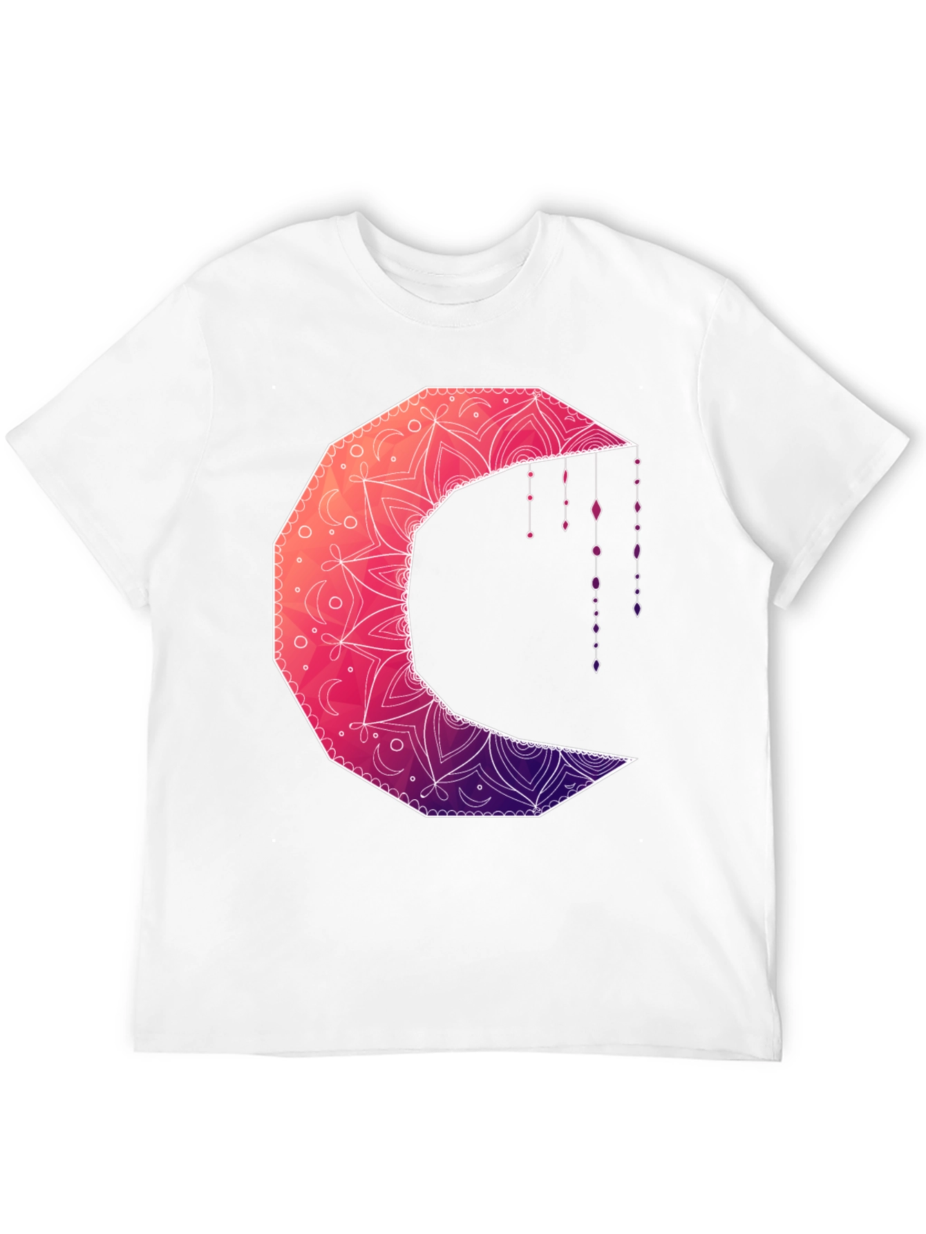 Geometric Crescent Moon Graphic Tee