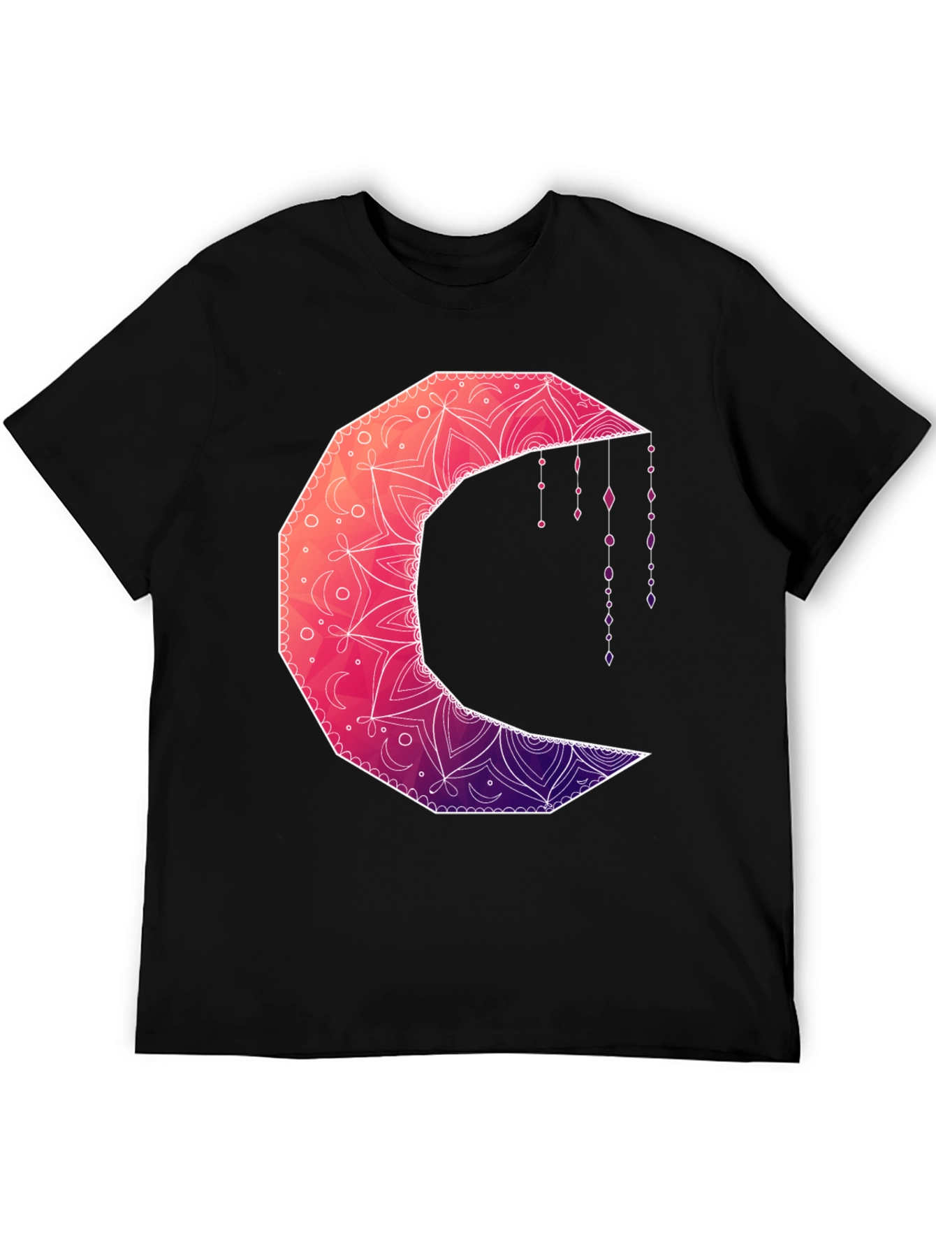 Geometric Crescent Moon Graphic Tee