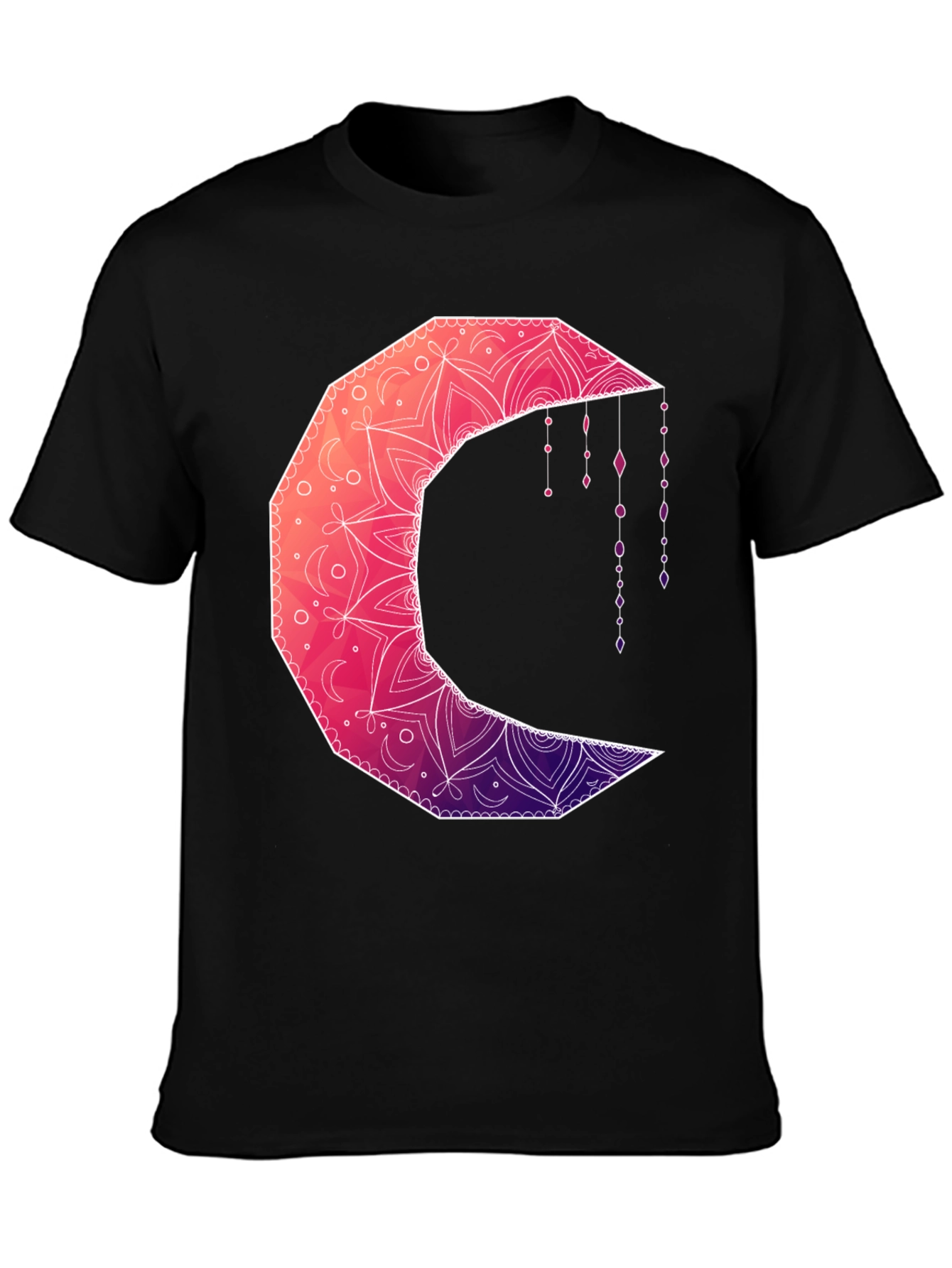 Geometric Crescent Moon Graphic Tee
