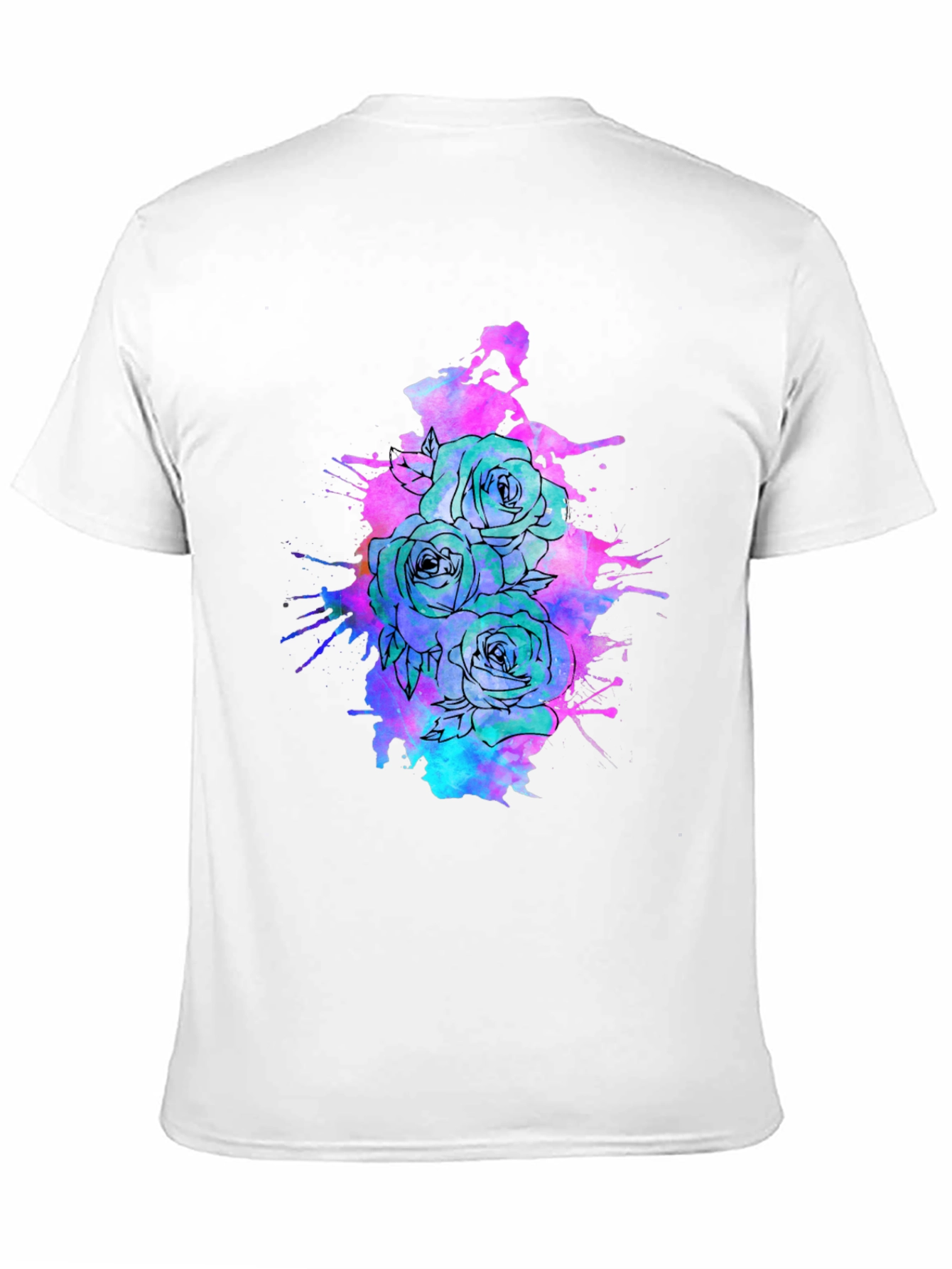 Floral Ink Splatter T-Shirt - Unique Graphic Tee