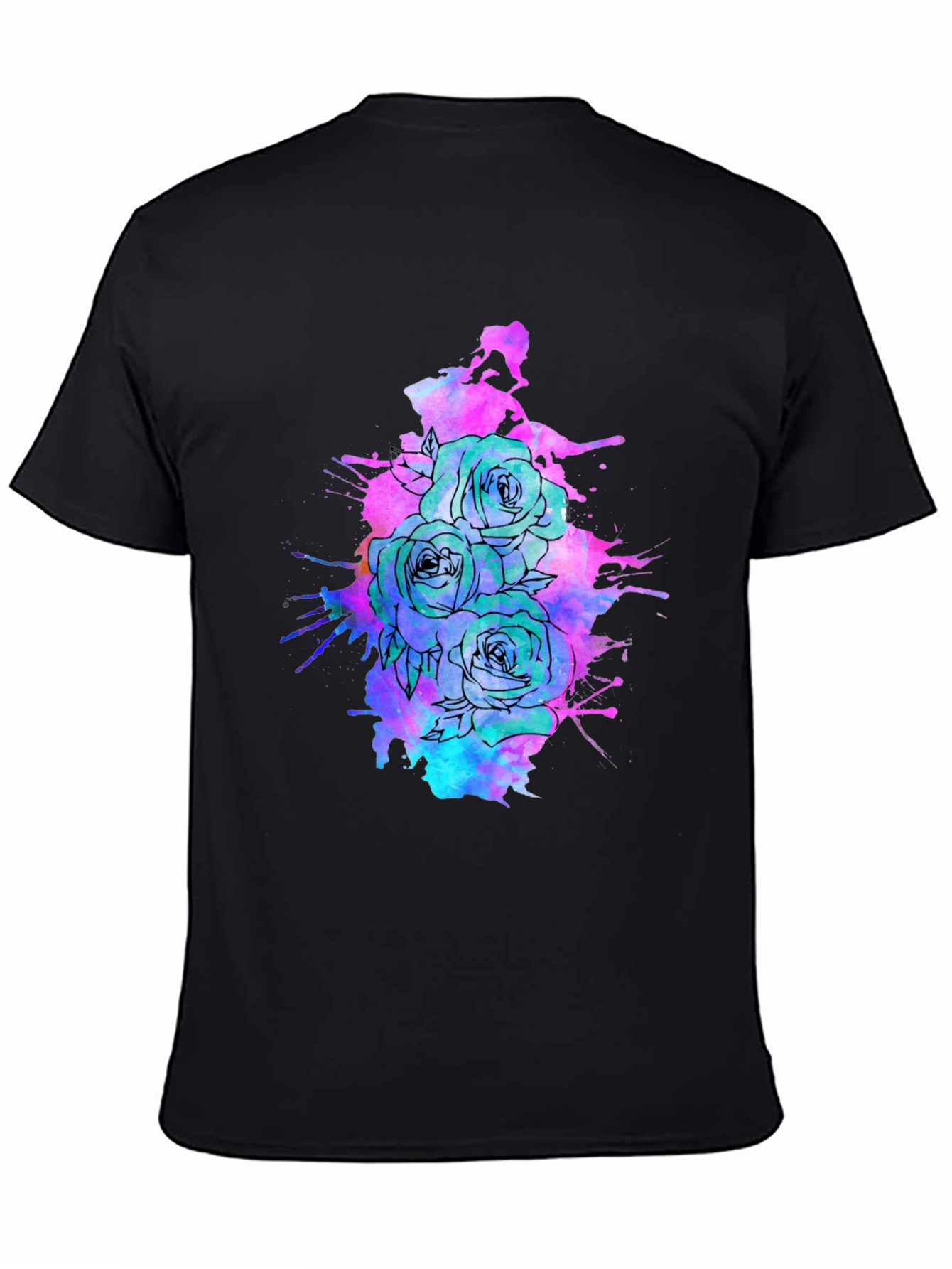Floral Ink Splatter T-Shirt - Unique Graphic Tee
