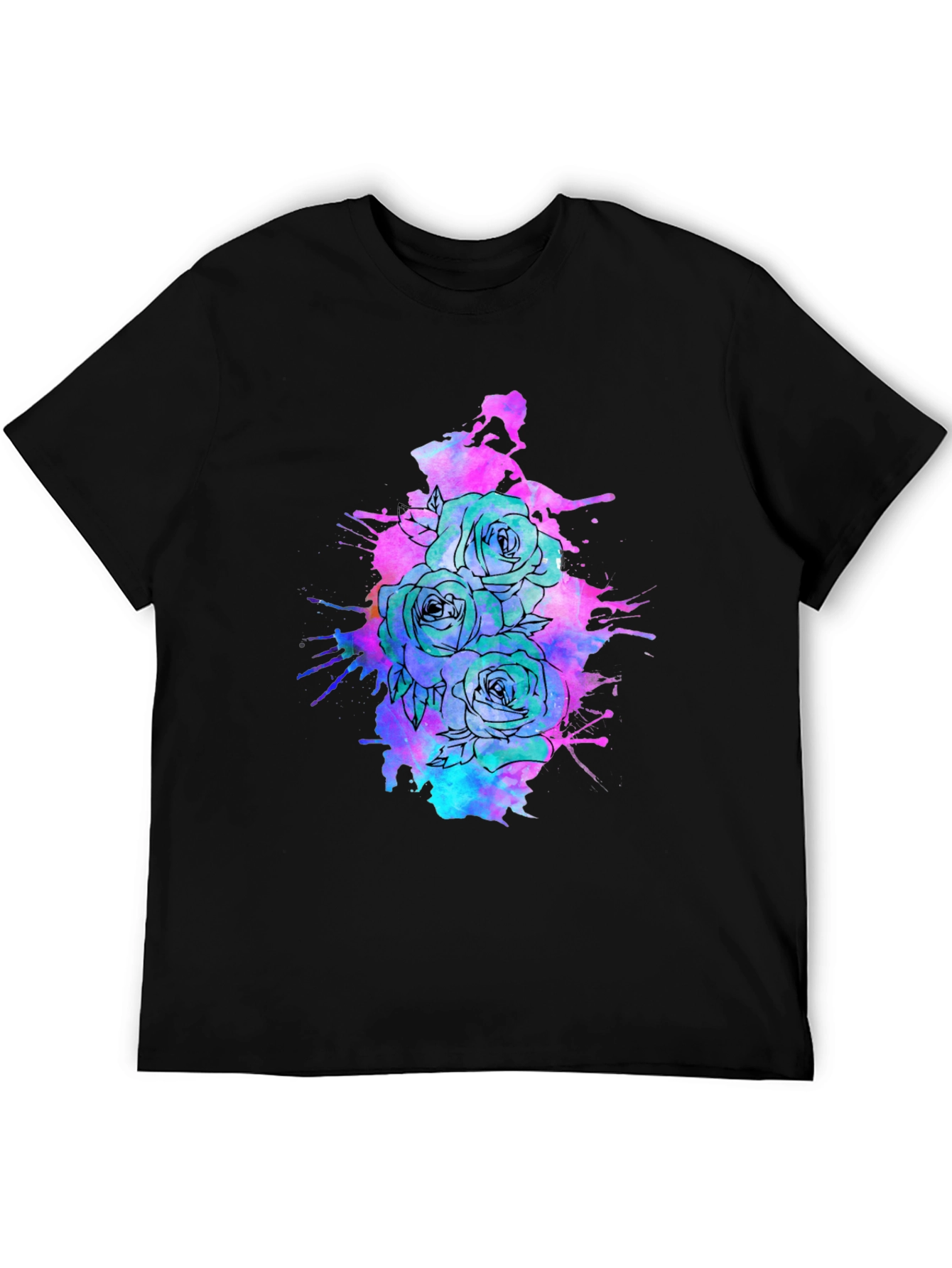 Floral Ink Splatter T-Shirt - Unique Graphic Tee