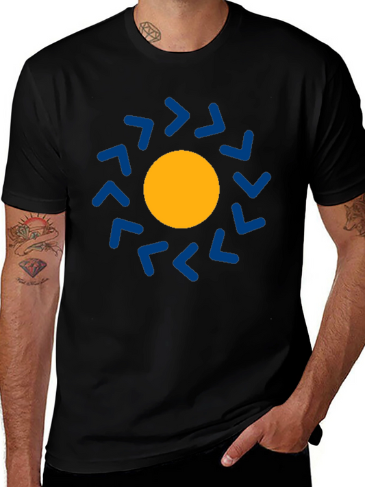 Geometric Sun Graphic Tee - Modern Casual Style