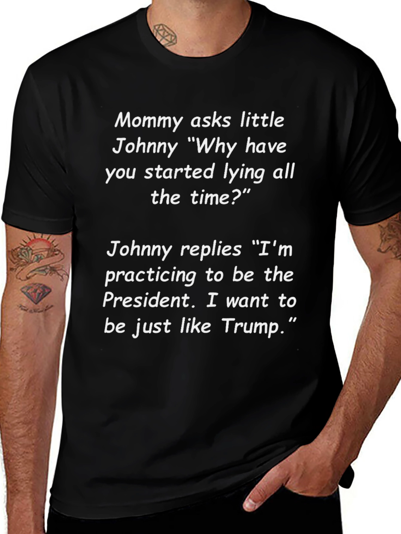 Funny Anti-Trump T-Shirt - Mommy Asks Little Johnny