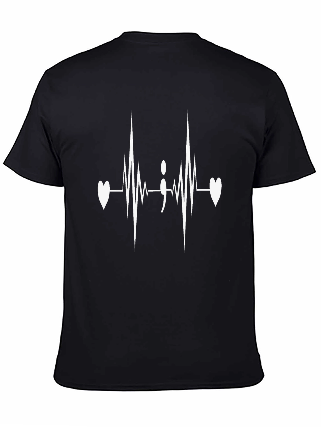 Heartbeat Semicolon Graphic Tee - Mental Health Awareness Shirt