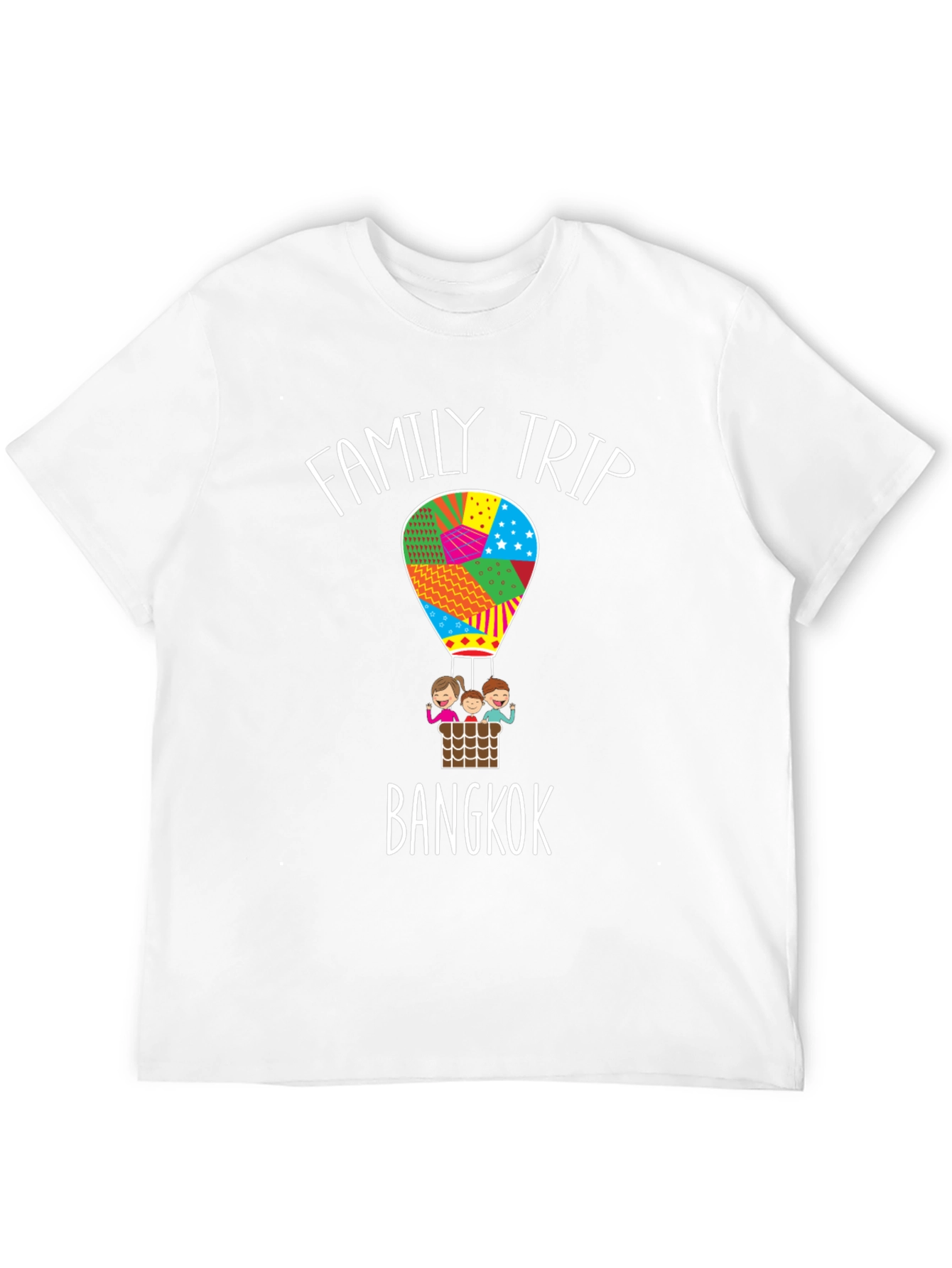 Family Trip Bangkok T-Shirt - Hot Air Balloon Design