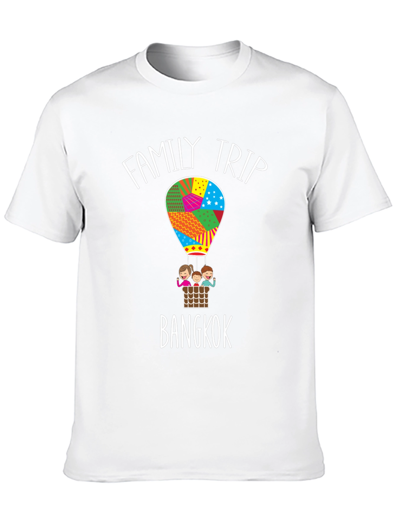 Family Trip Bangkok T-Shirt - Hot Air Balloon Design