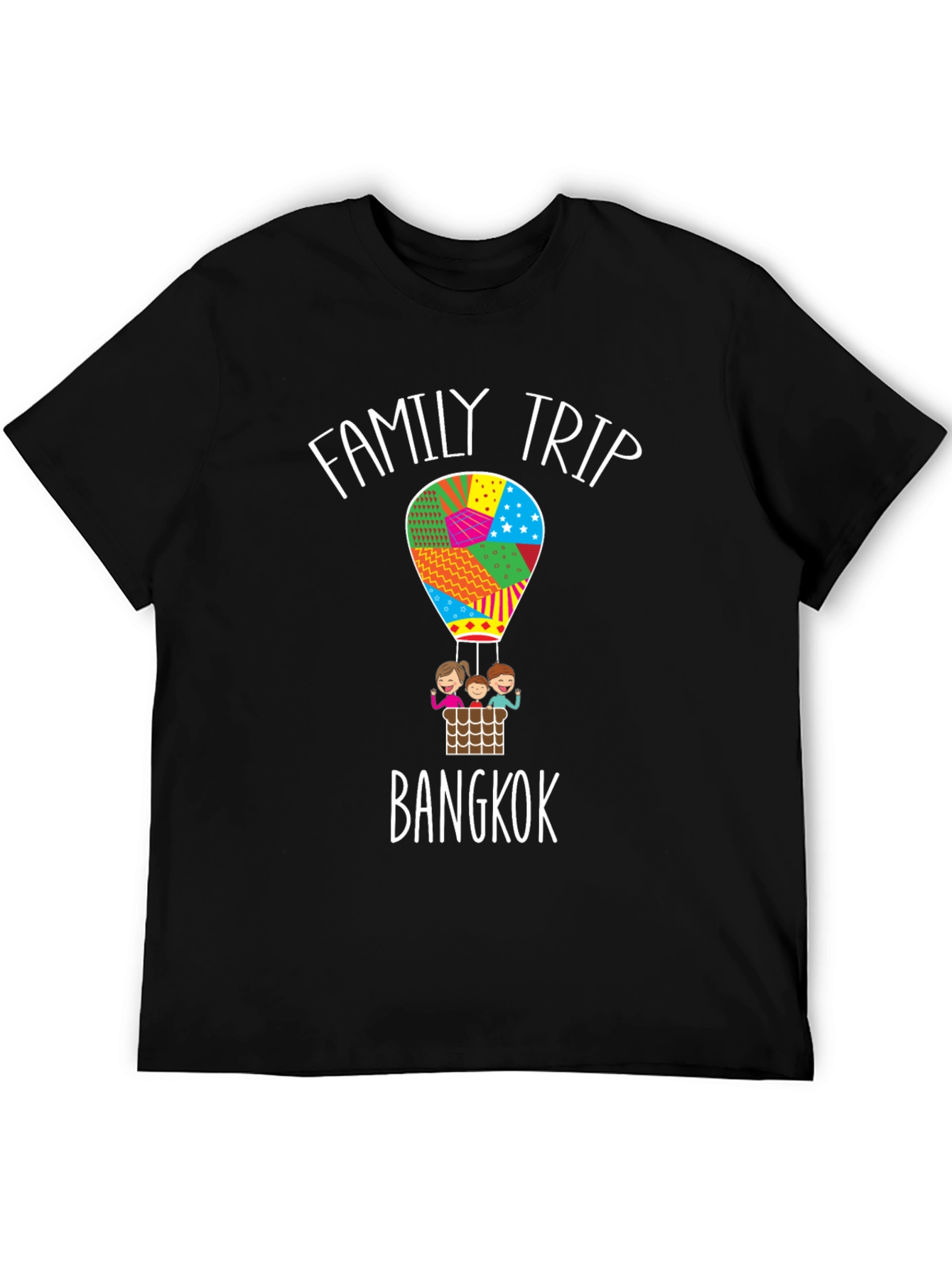 Family Trip Bangkok T-Shirt - Hot Air Balloon Design