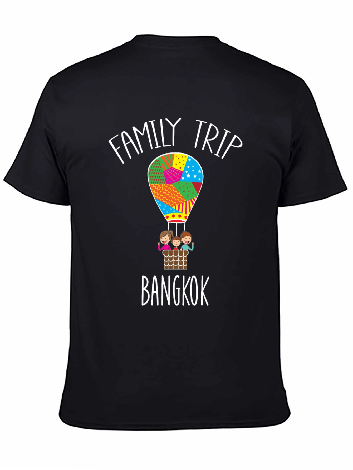 Family Trip Bangkok T-Shirt - Hot Air Balloon Design