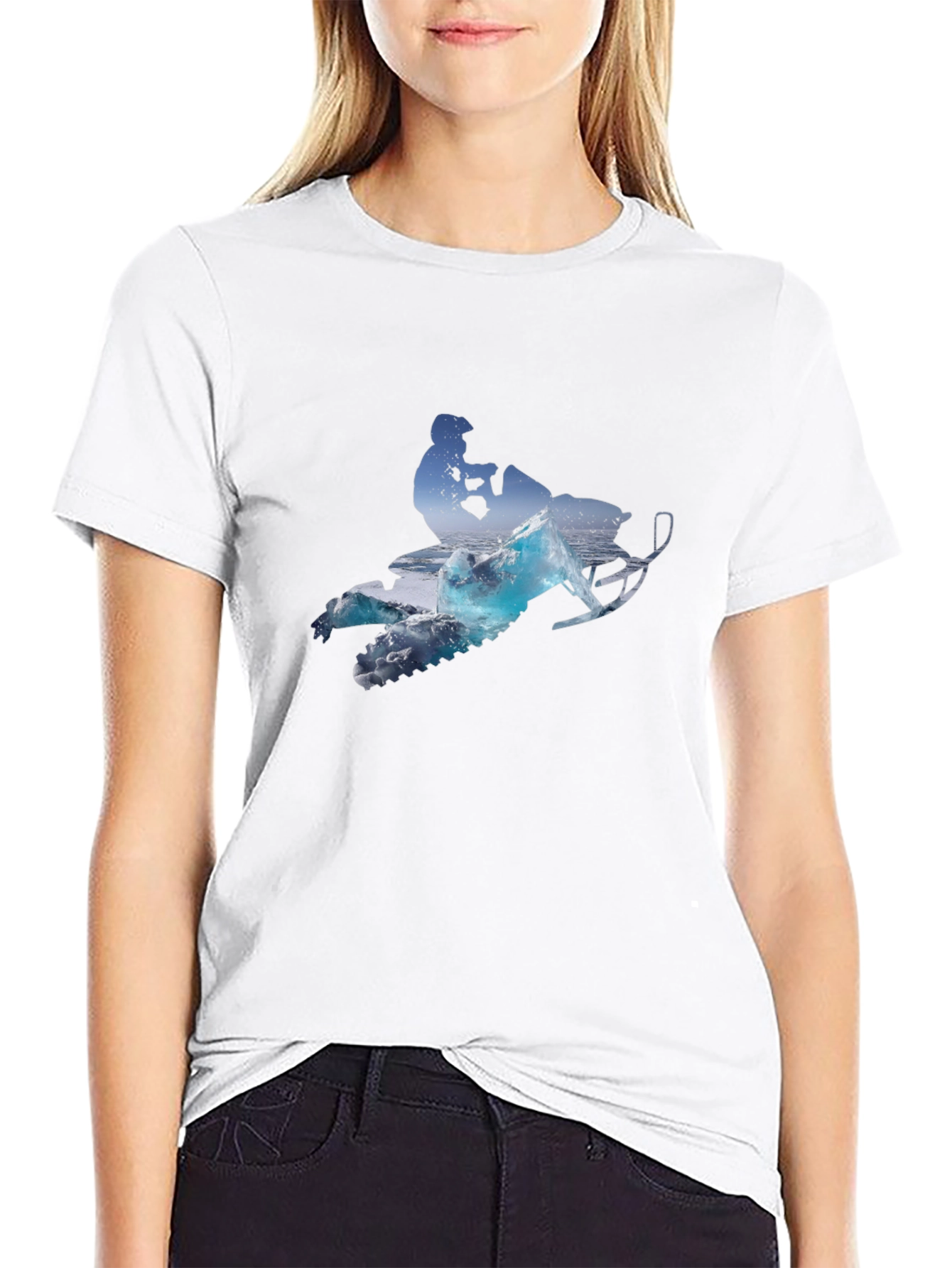 Snowmobile Graphic Tee - Ride the Winter Waves