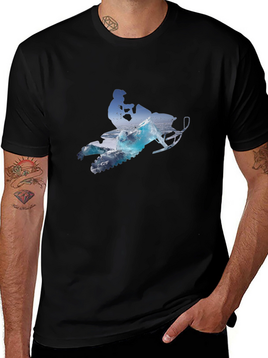 Snowmobile Graphic Tee - Ride the Winter Waves