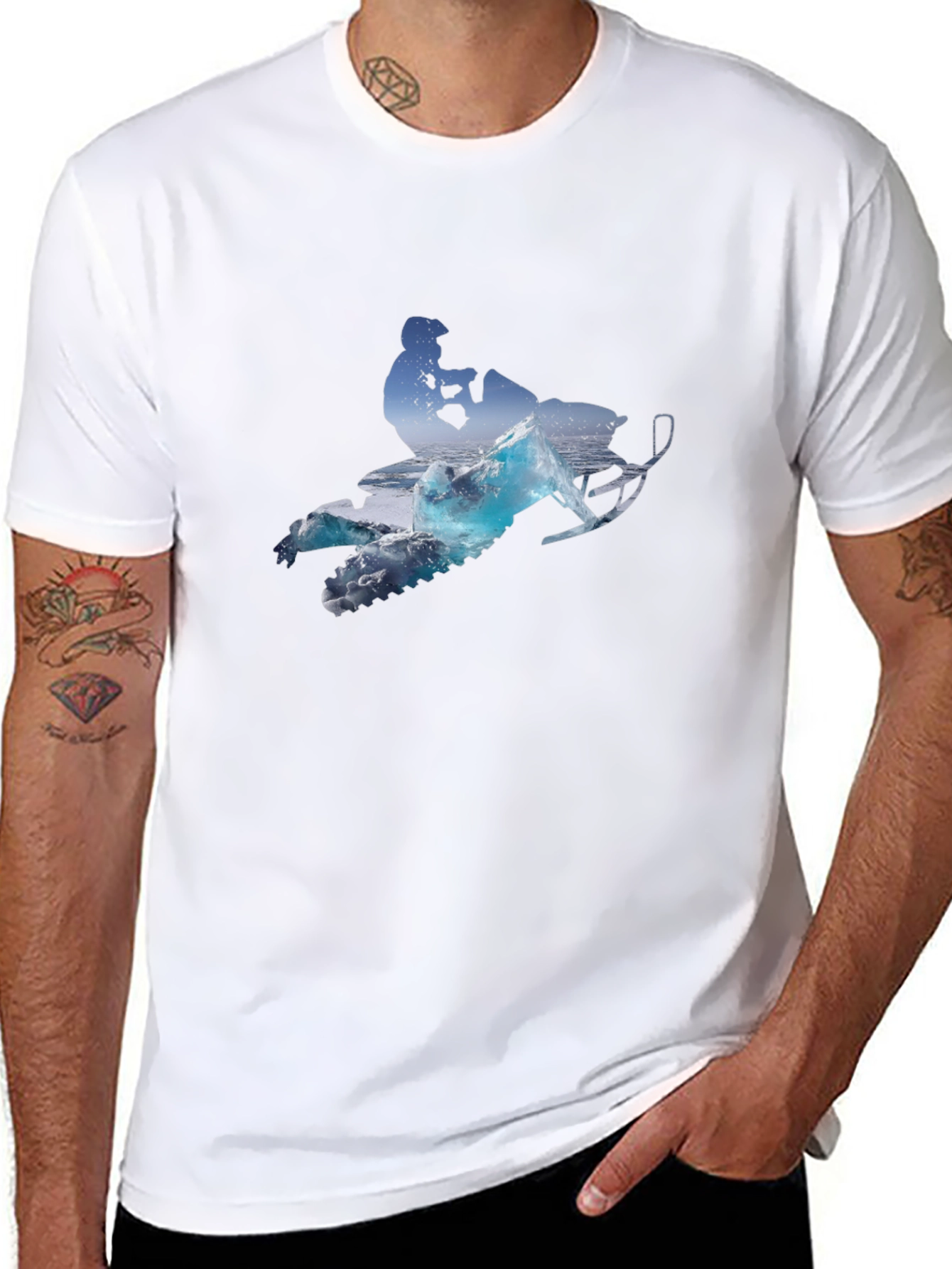 Snowmobile Graphic Tee - Ride the Winter Waves