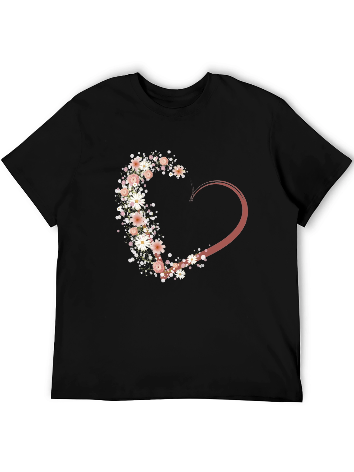 Floral Heart Graphic Tee - Stylish Casual Wear
