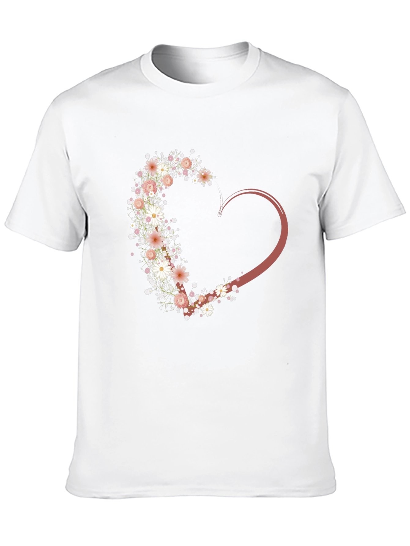 Floral Heart Graphic Tee - Stylish Casual Wear