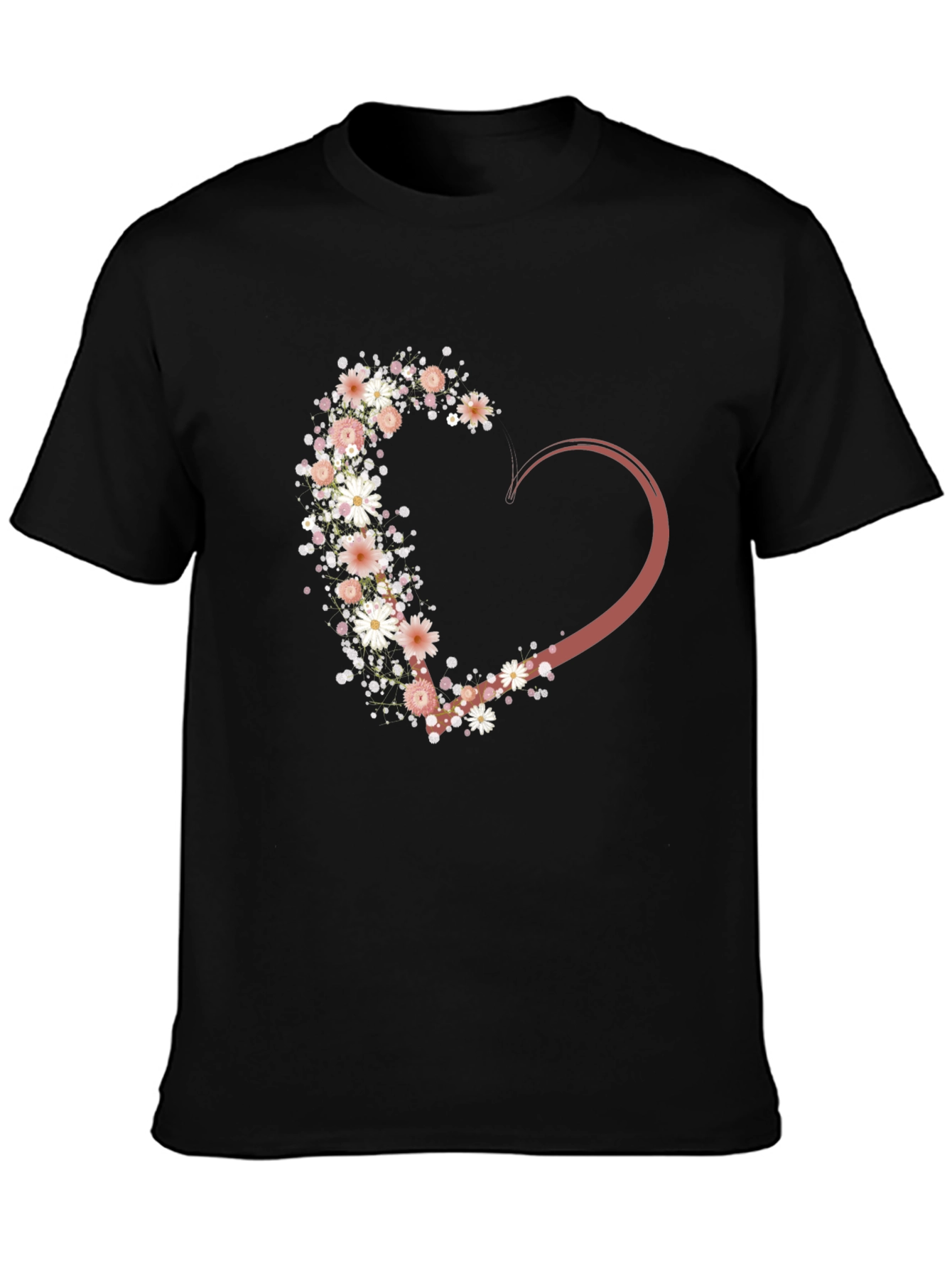 Floral Heart Graphic Tee - Stylish Casual Wear