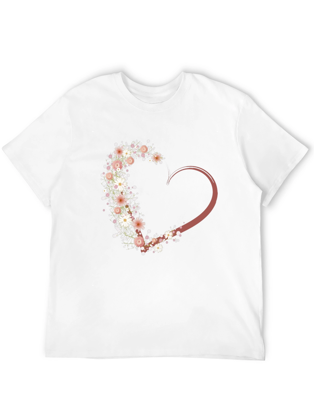 Floral Heart Graphic Tee - Stylish Casual Wear