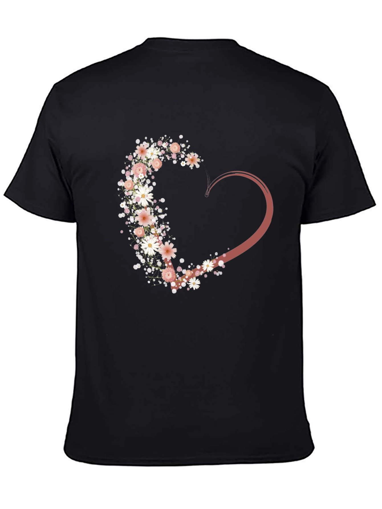 Floral Heart Graphic Tee - Stylish Casual Wear