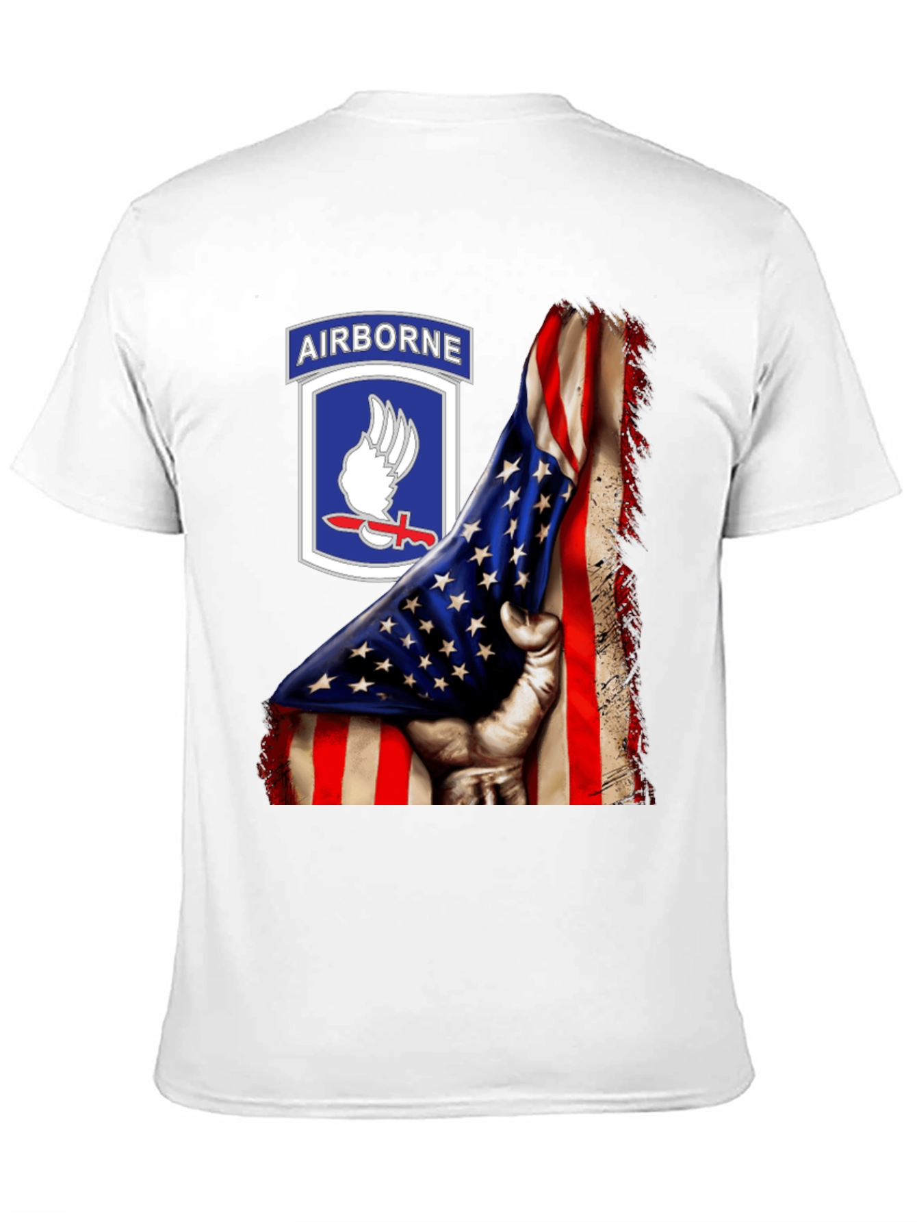 Airborne American Flag Graphic T-Shirt