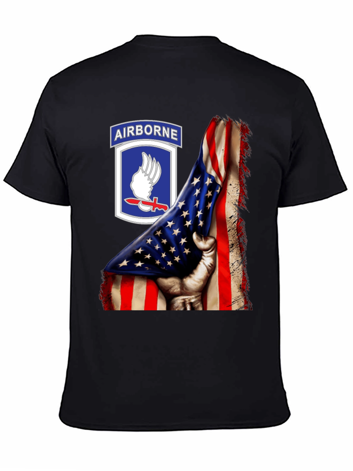 Airborne American Flag Graphic T-Shirt