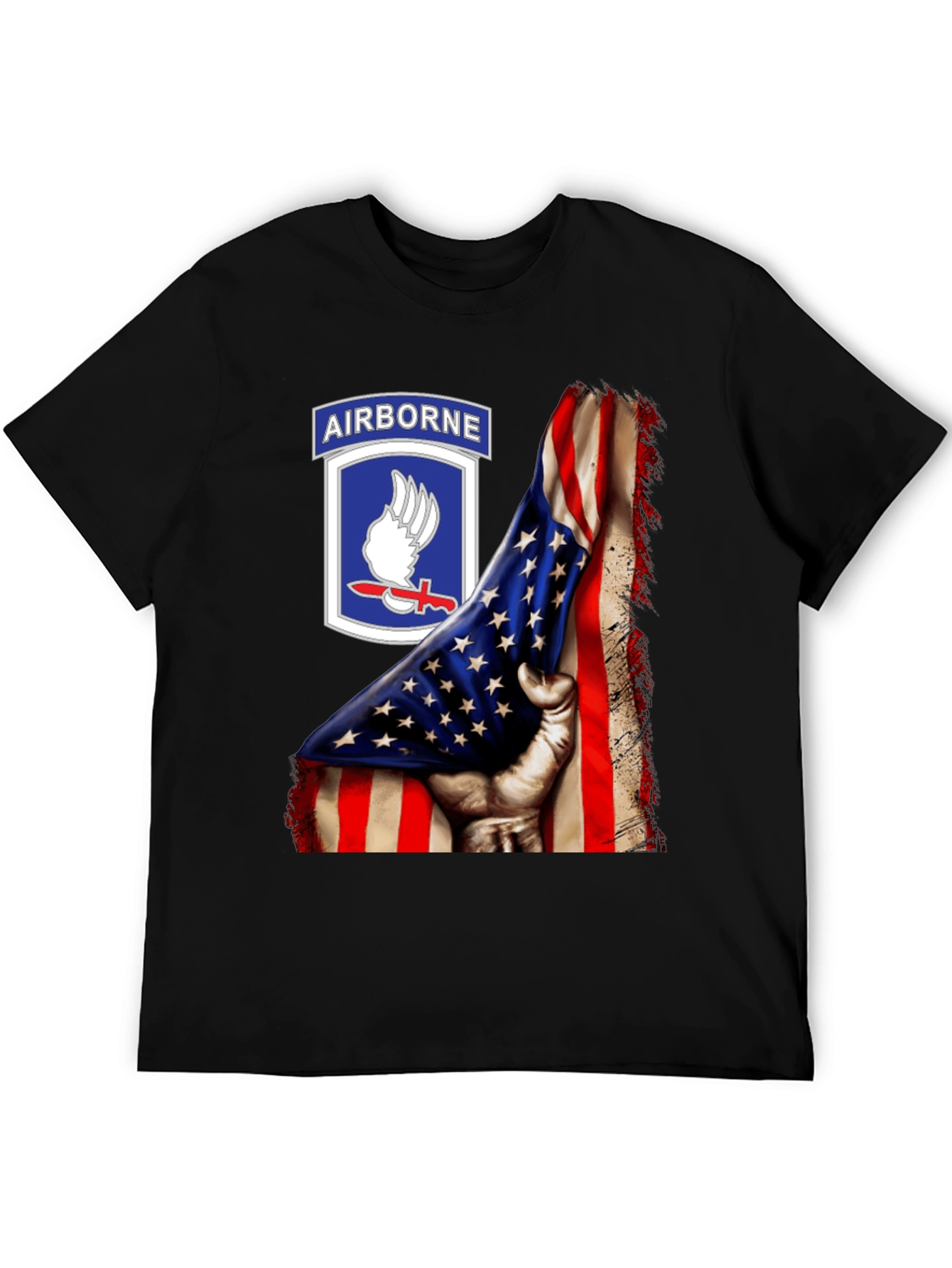 Airborne American Flag Graphic T-Shirt
