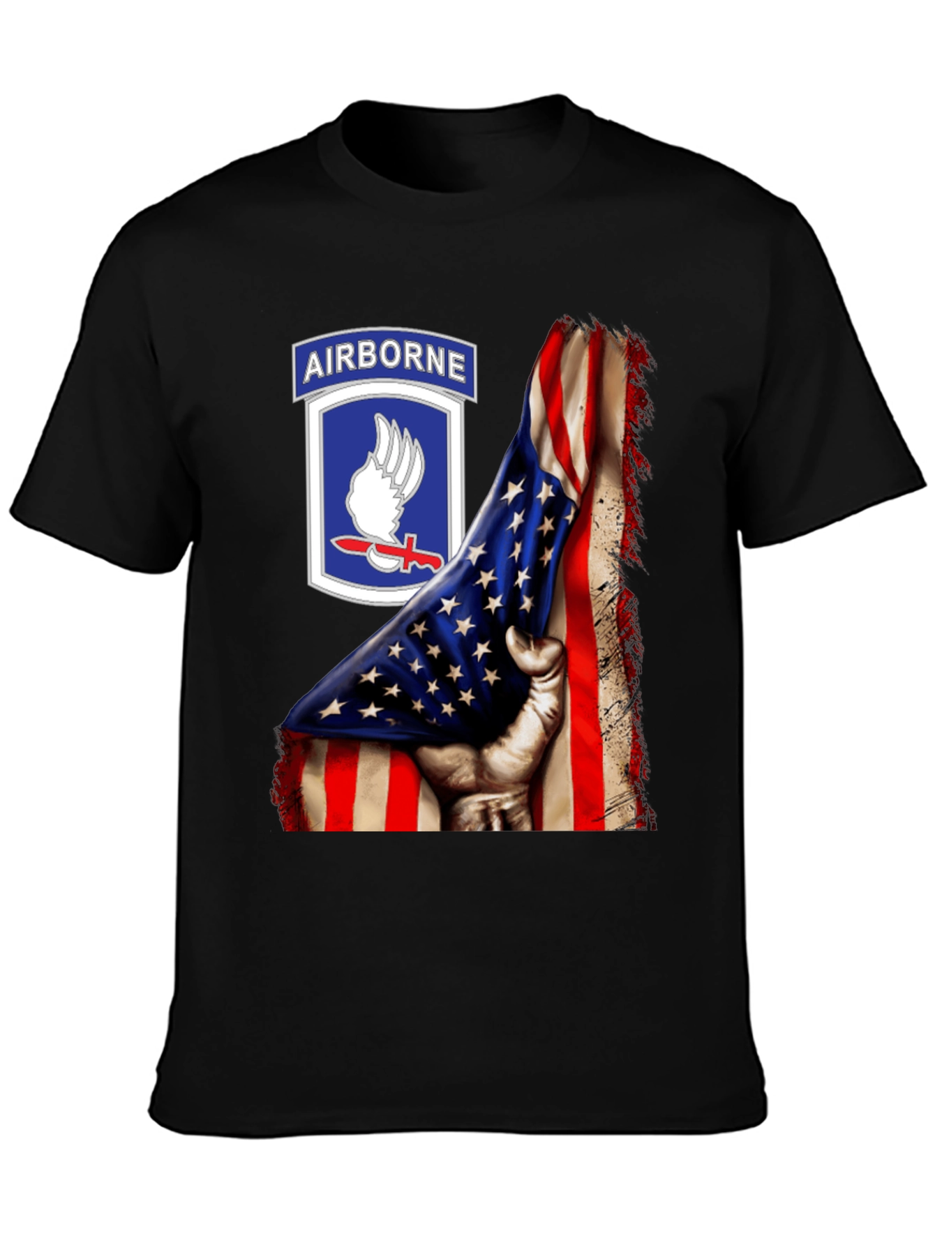 Airborne American Flag Graphic T-Shirt