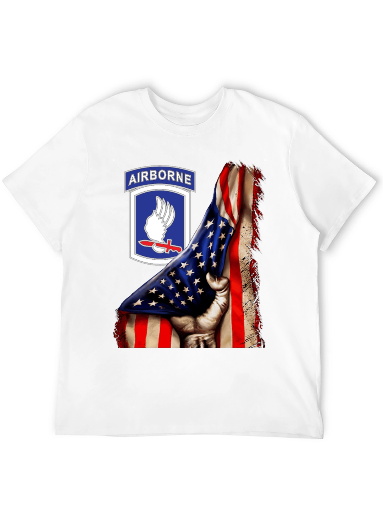 Airborne American Flag Graphic T-Shirt