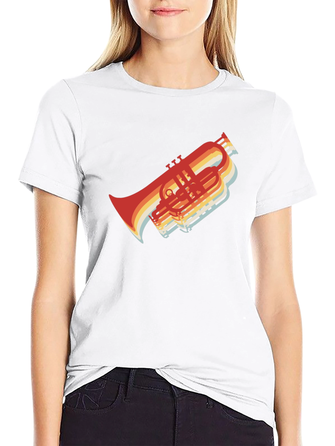 Retro Trombone T-Shirt - Musicians Style