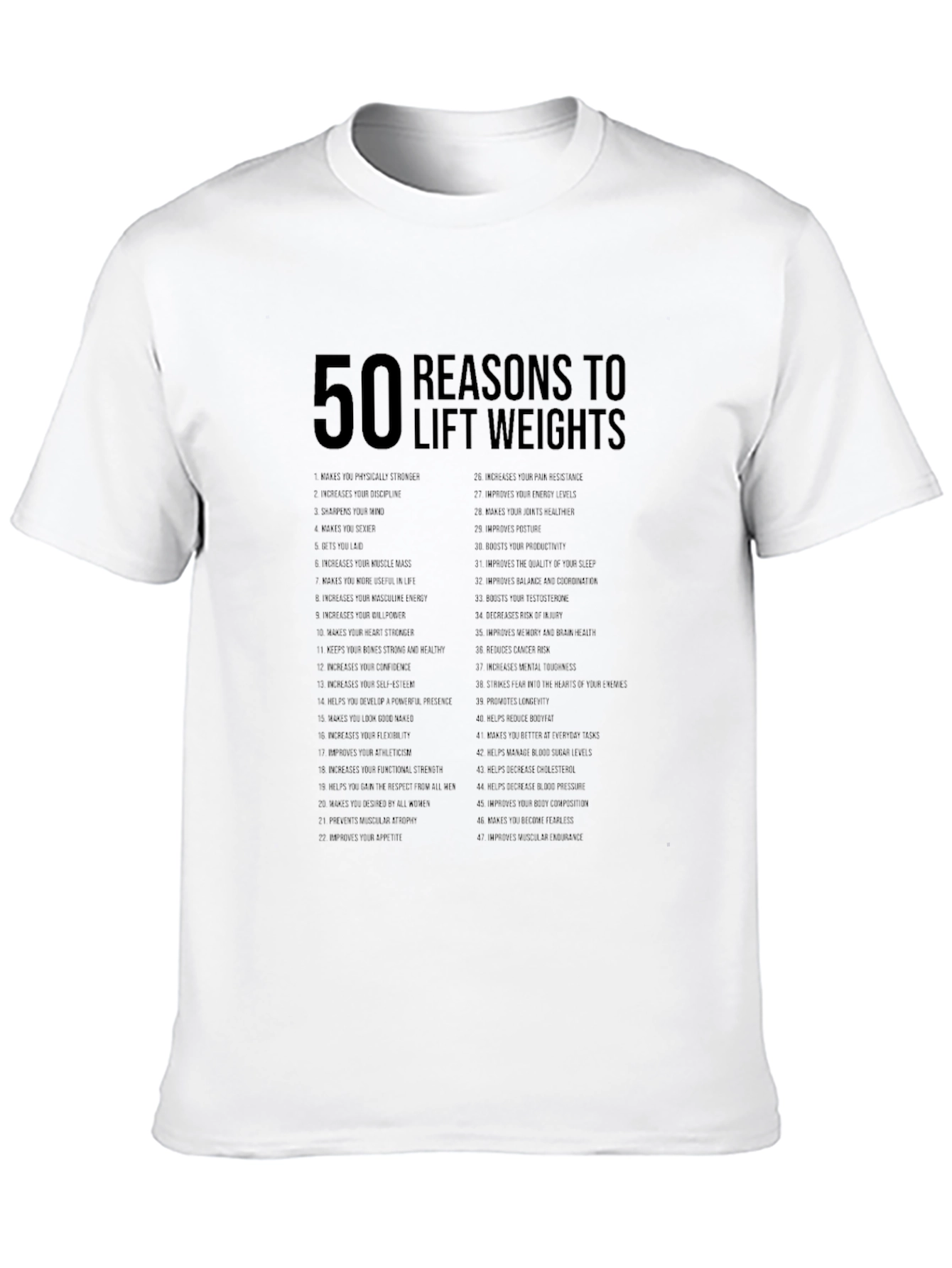 50 Reasons to Lift Weights Graphic T-Shirt