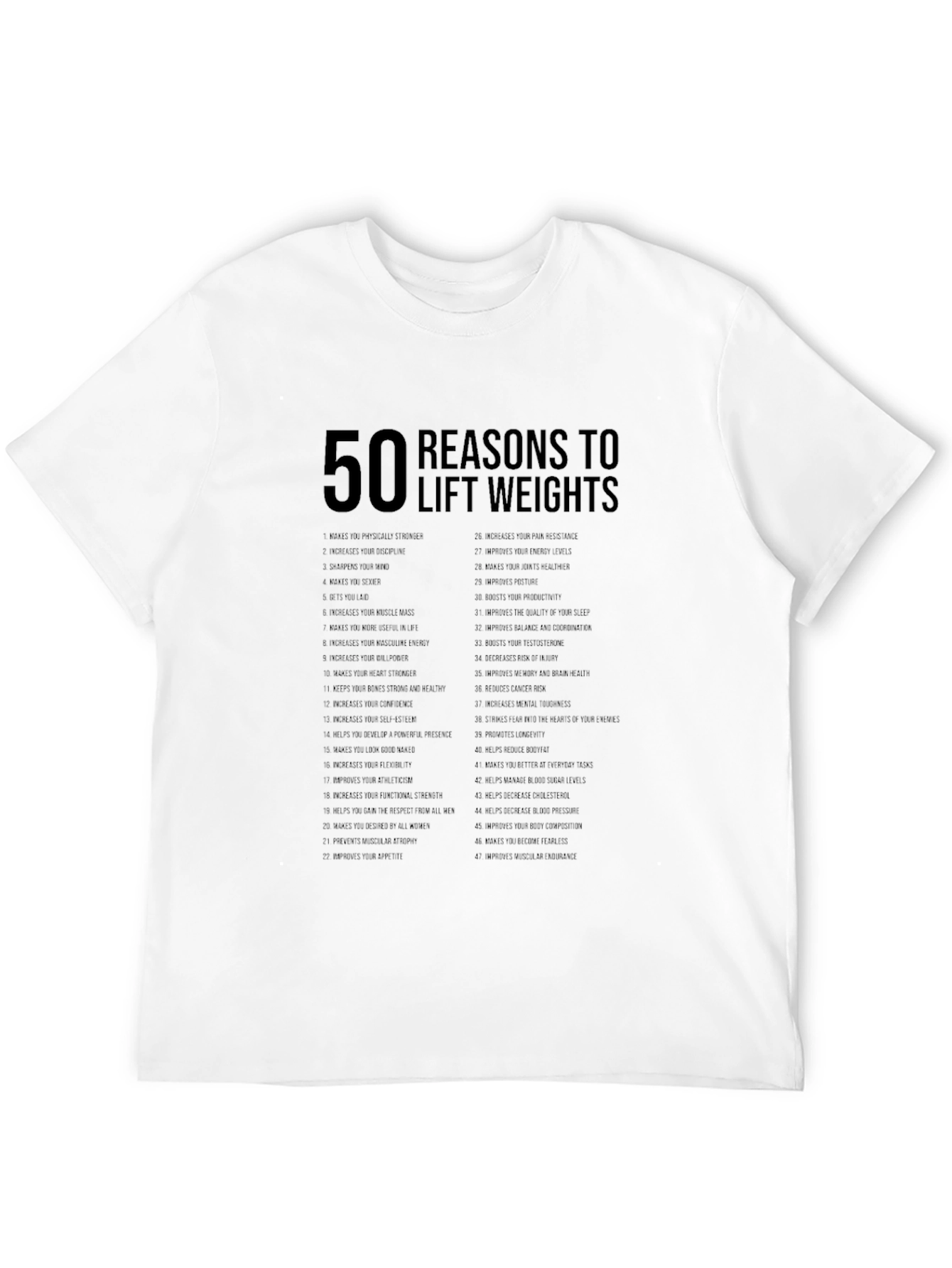 50 Reasons to Lift Weights Graphic T-Shirt